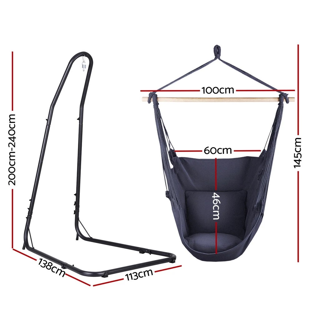 2 Gardeon Hammock Chair with Heavy Duty Steel - Multi, 2 of 6