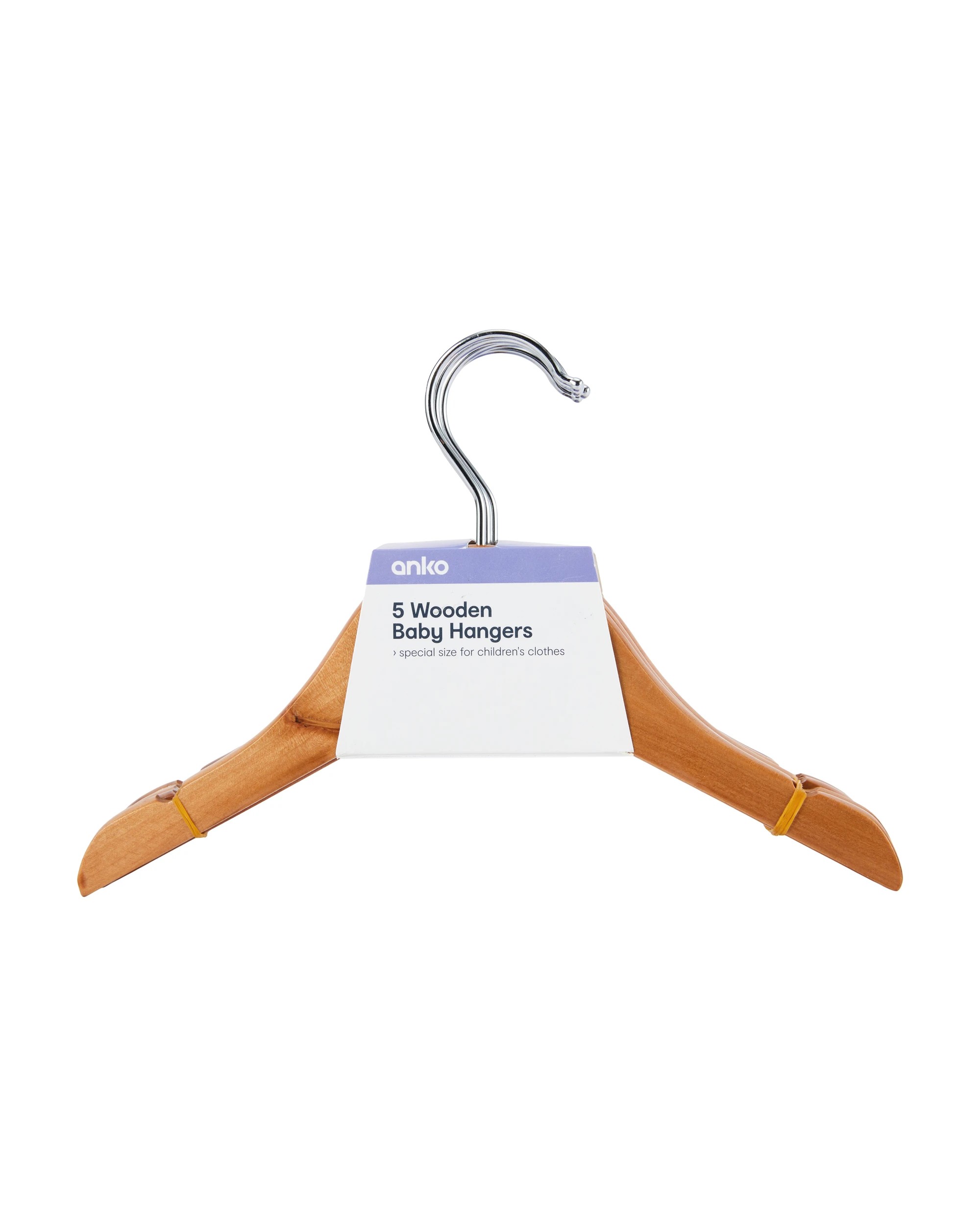 5 5 Pack Wooden Baby Hangers, 5 of 5