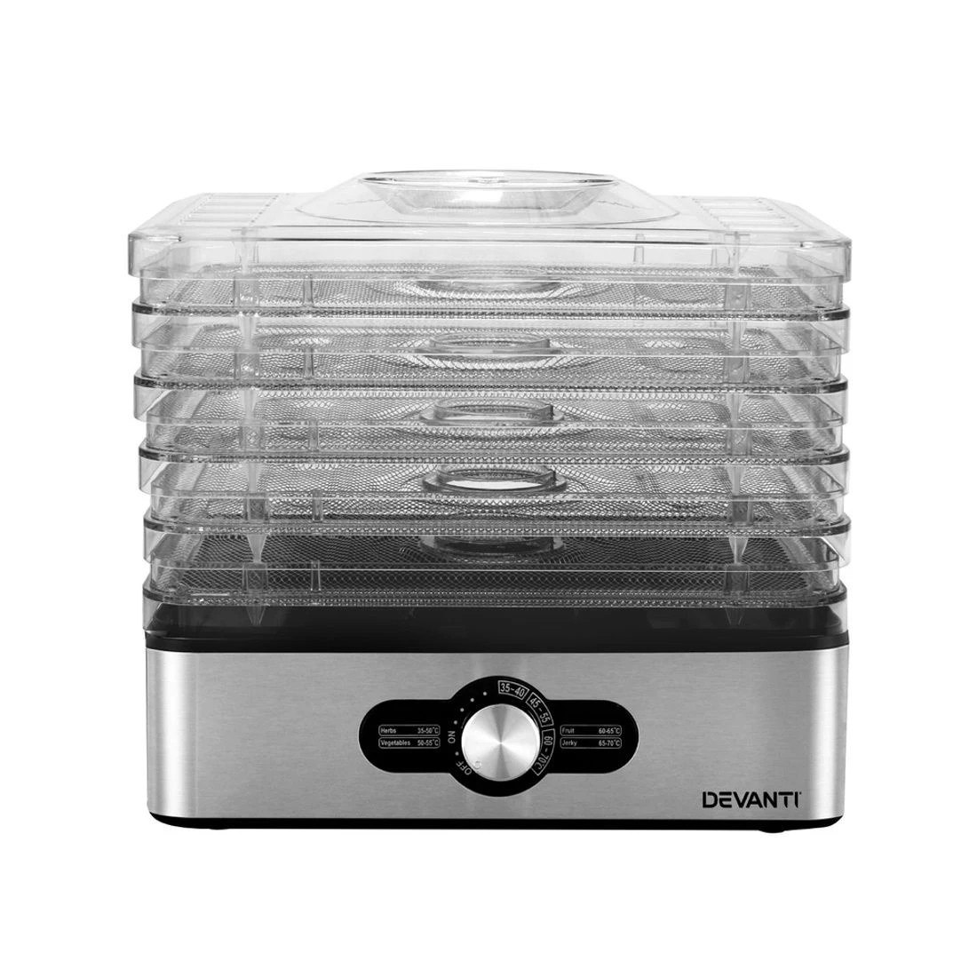 1 Devanti 5 Trays Food Dehydrator Stainless Steel Tray - Silver, 1 of 5