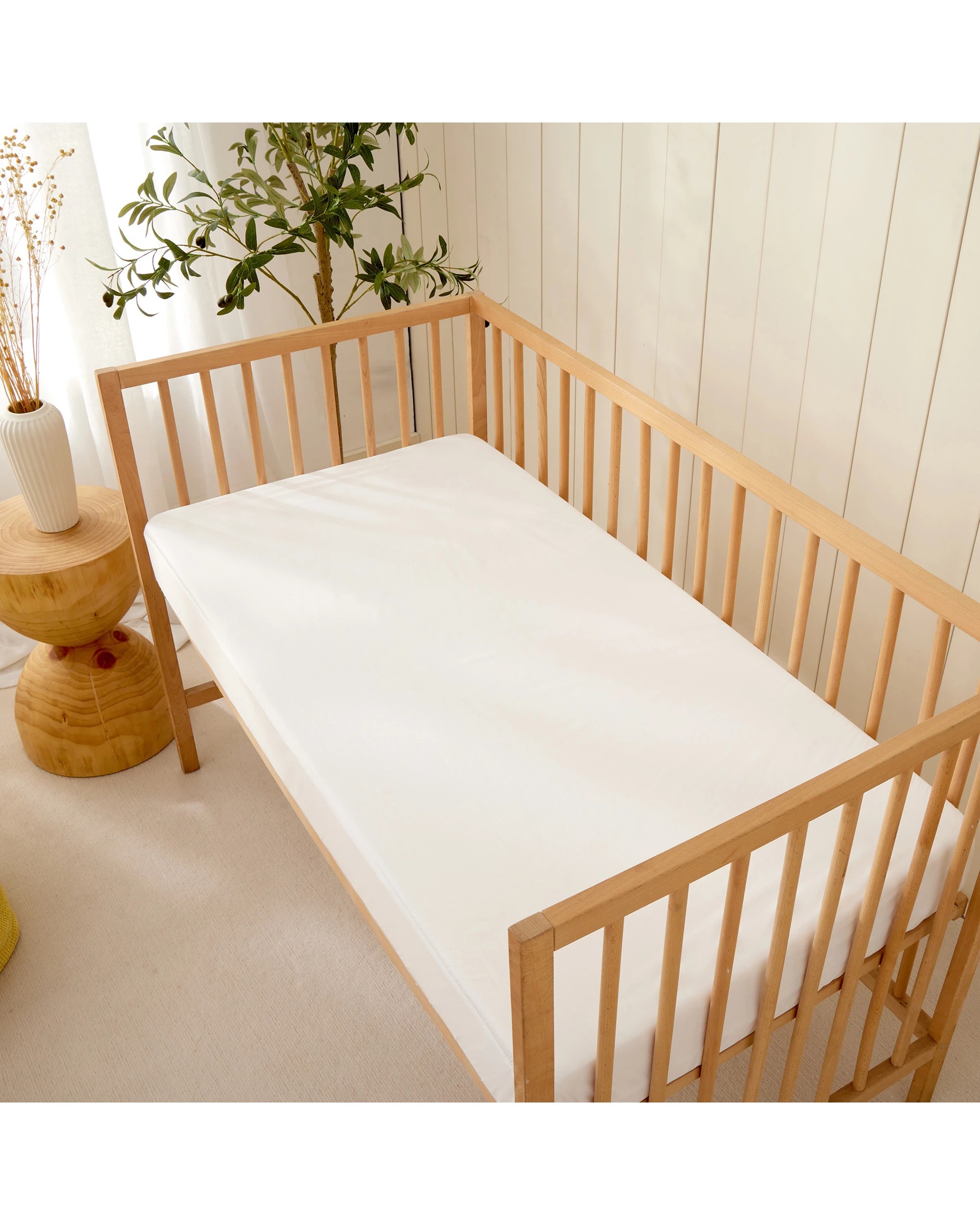 2 Dreamaker Baby Soft Waterproof  Mattress Protector - COT Boori Size - White, 2 of 8