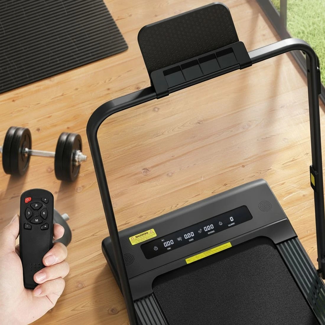 6 Everfit Treadmill Electric Walking Pad Under Desk Home Gym Fitness 400mm - Black, 6 of 6