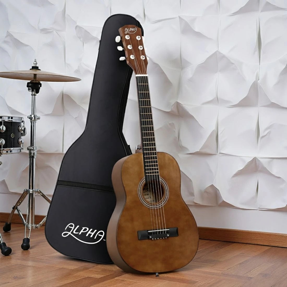 4 Alpha 31" Steel String Acoustic Guitar Portable - Black, 4 of 6