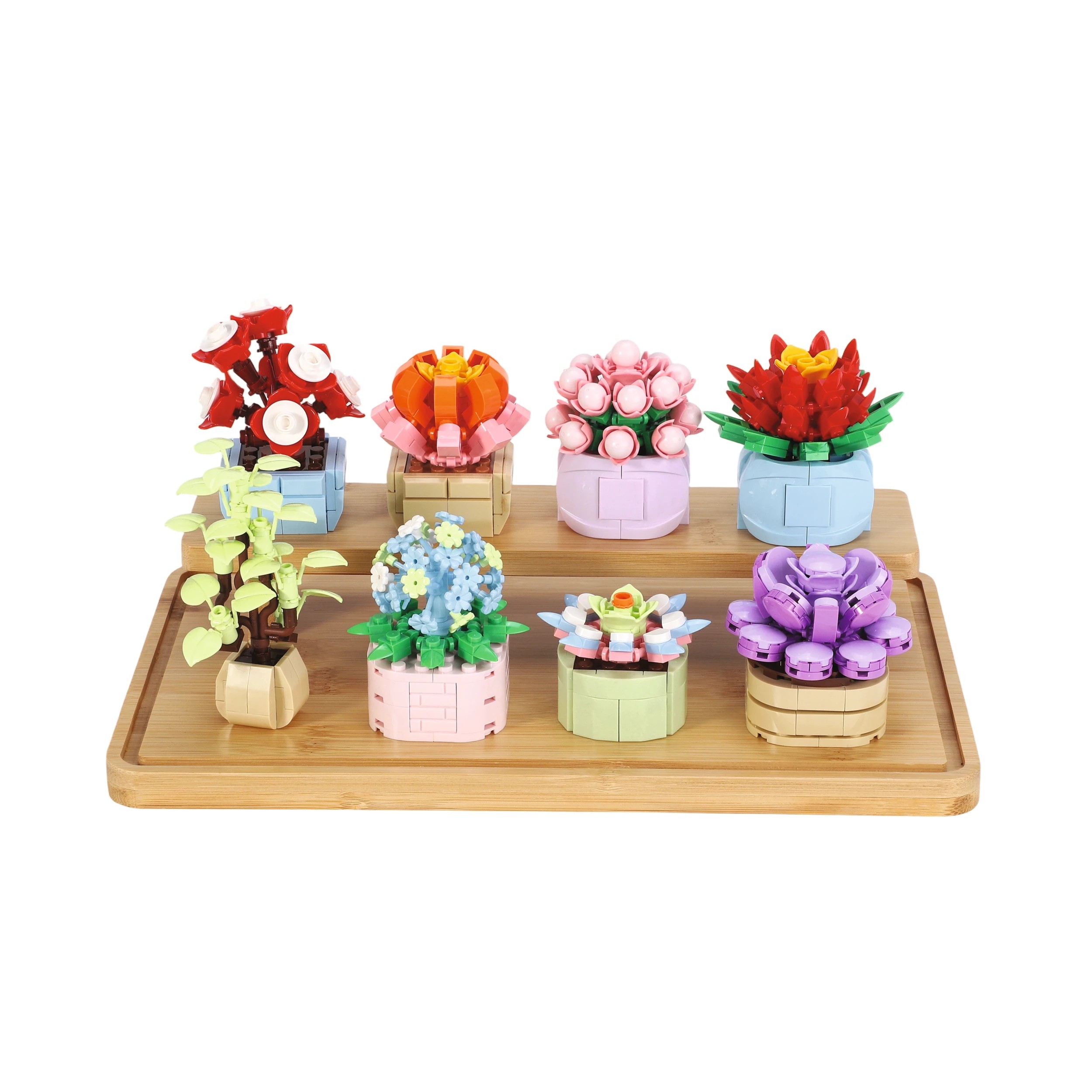 3 679 Piece Blocks Flower Series: Flower Pots with Display Case, 3 of 6