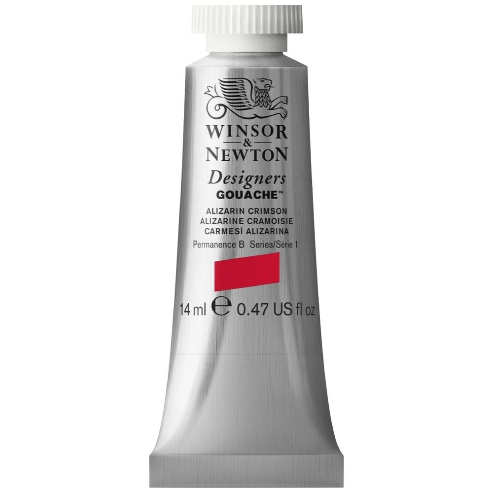 1 Winsor & Newton Designers Gouache 14mL Alizarin Crimson  S1, 1 of 1
