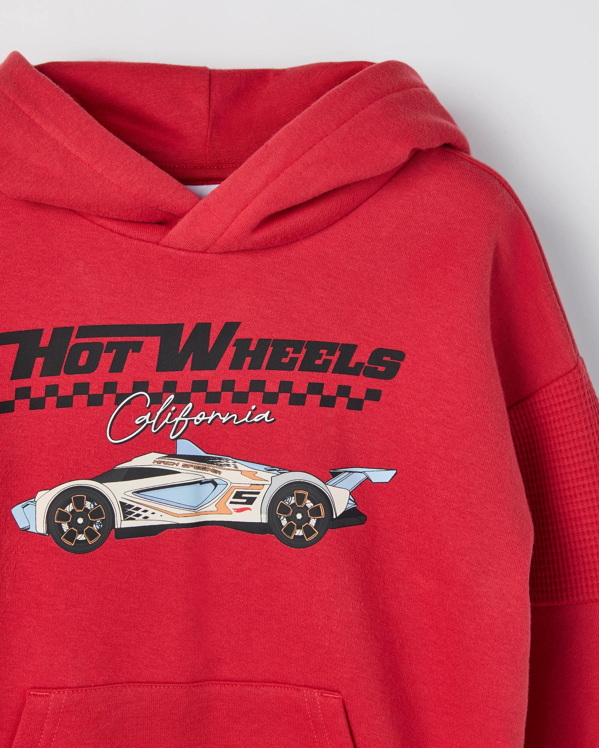 3 Hot Wheels Australian Cotton Blend Sweat Hoodie RED, 3 of 3