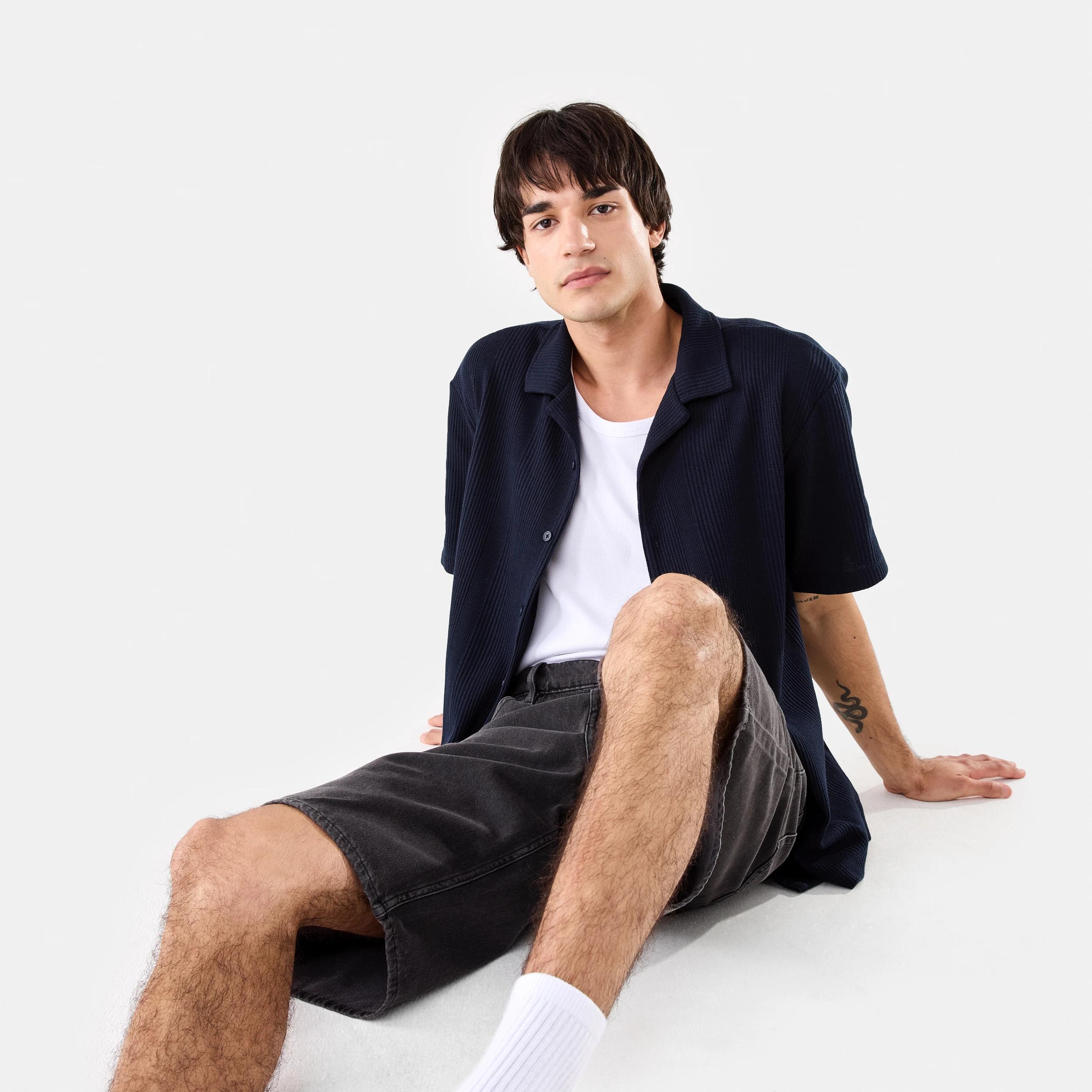 7 Baggy Denim Shorts Black Wash, 7 of 9