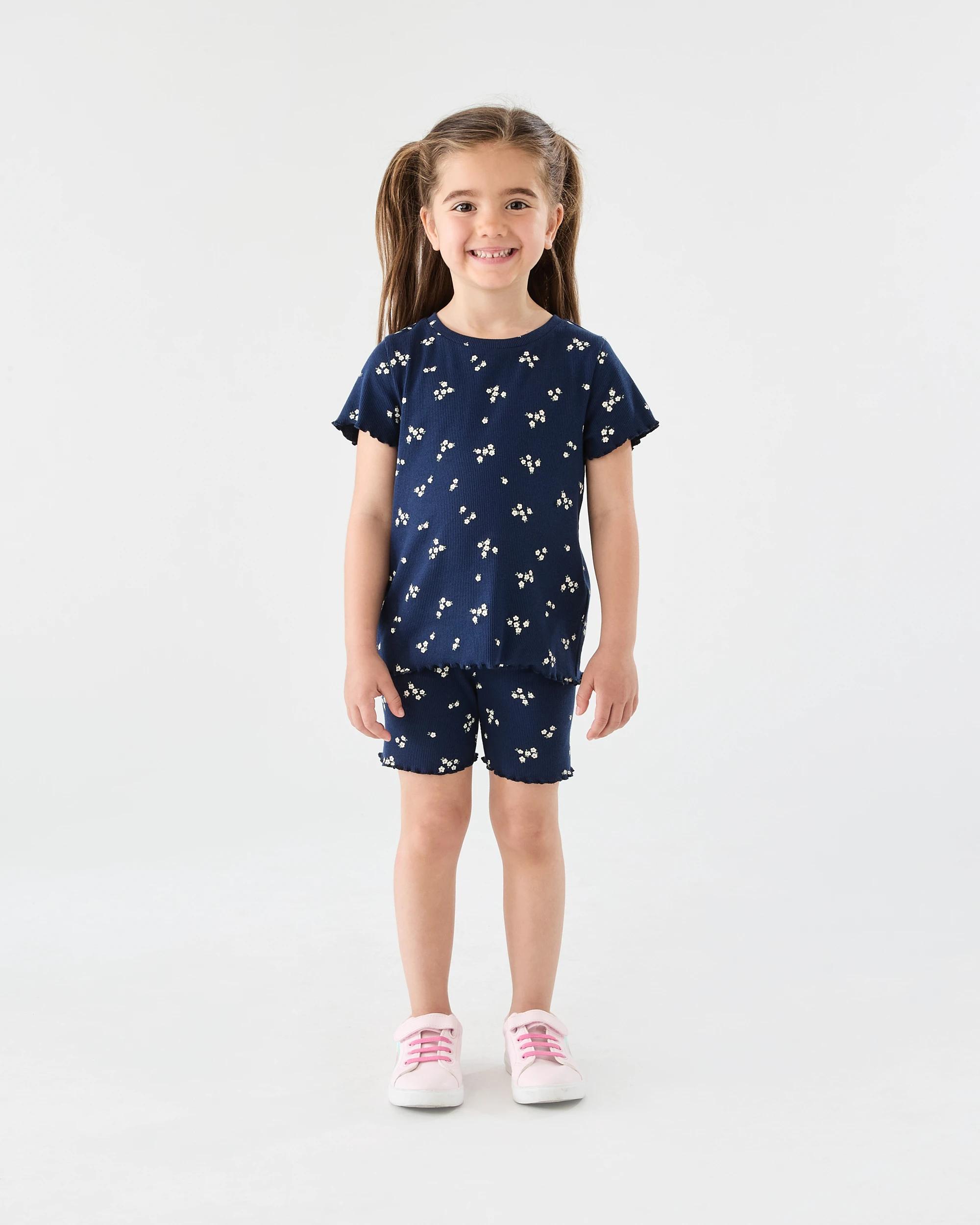 4 Printed Rib Bike Shorts FLORAL DITZY NAVY, 4 of 5