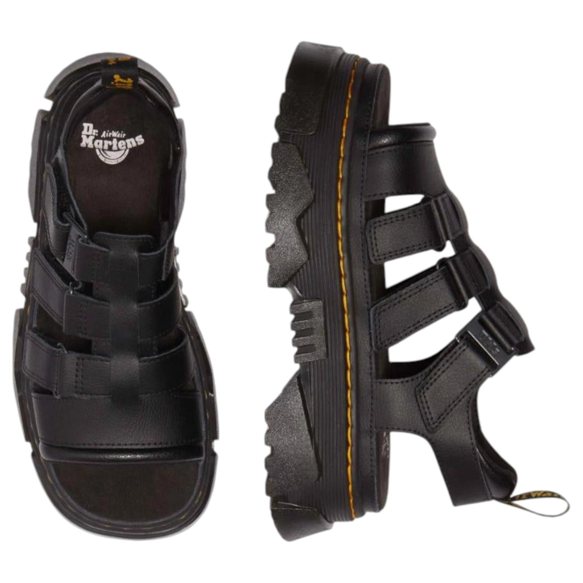 9 Dr. Martens Womens Mattison 3 Strap Athena Sandals BLACK ATHENA, 9 of 9
