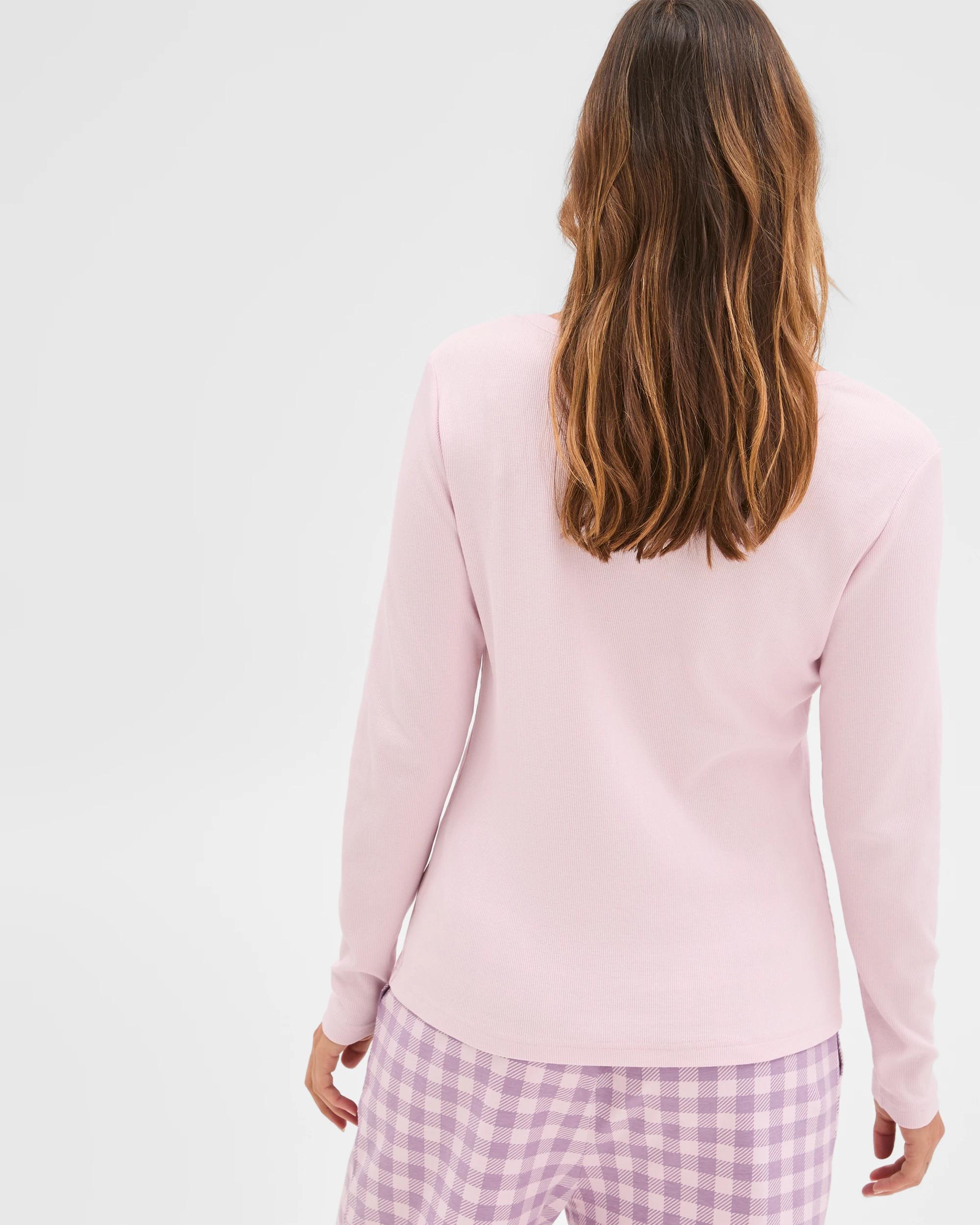 4 Target Woman Australian Cotton Blend Soft Long Sleeve V-Neck Henley Top PINK, 4 of 6
