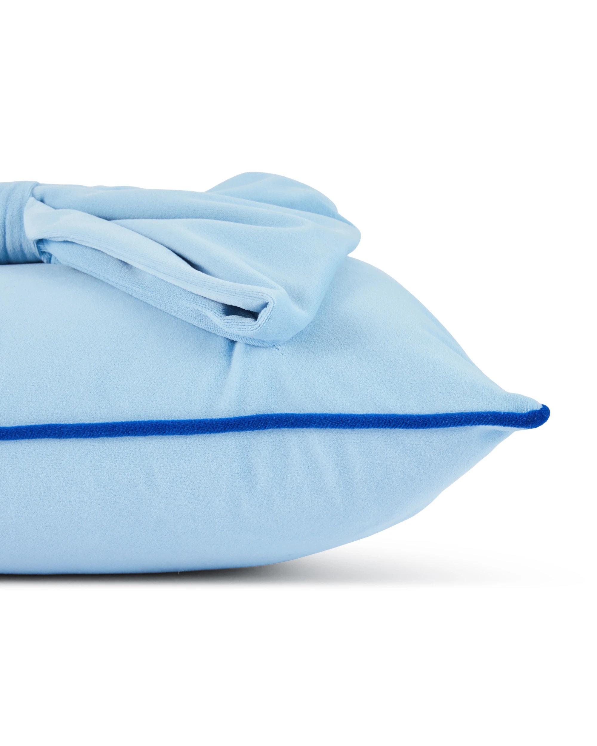 2 Velvet Bow Cushion - Blue, 2 of 4