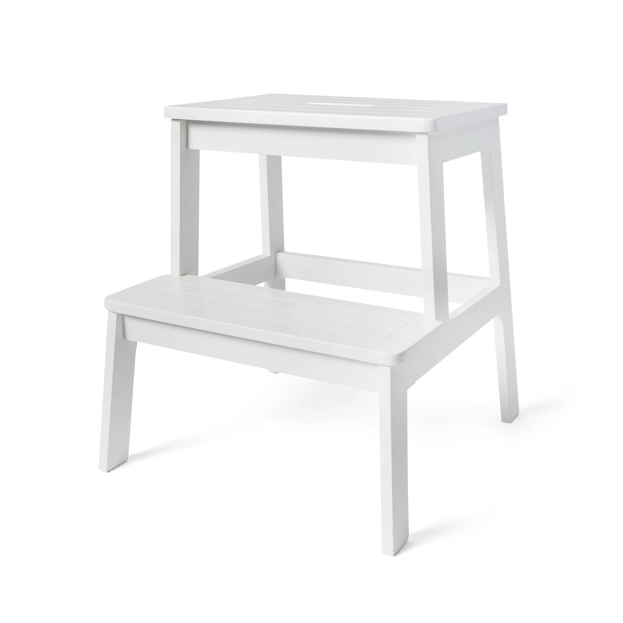 2 Panelled Step Stool - White, 2 of 7