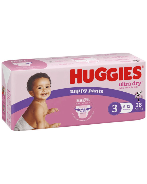 Huggies Nappy Pants Crawler Girl 36 Pack