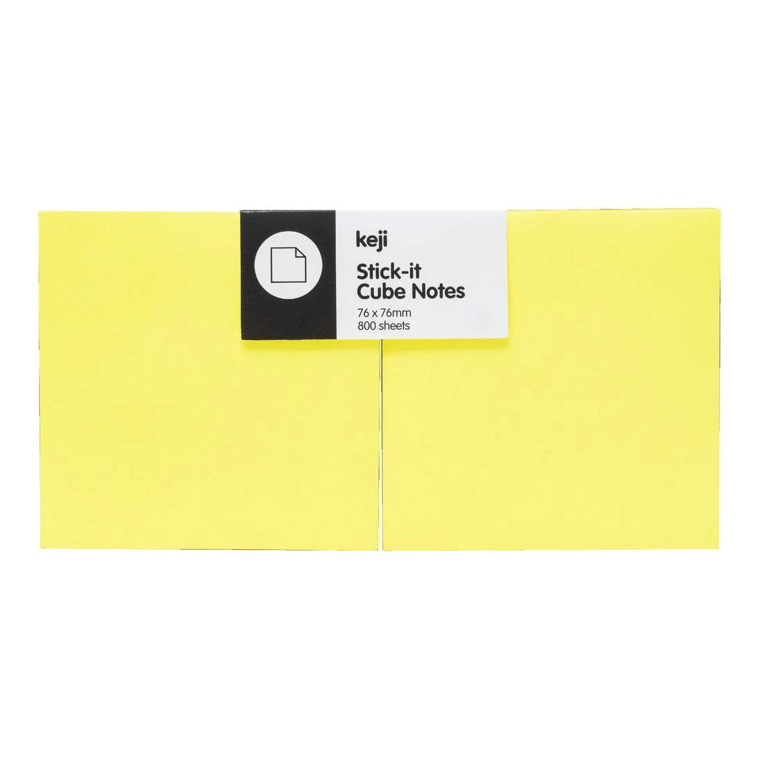 2 Keji Stick-it Cube Notes 76x76mm Neon Yellow 2 Pack, 2 of 3