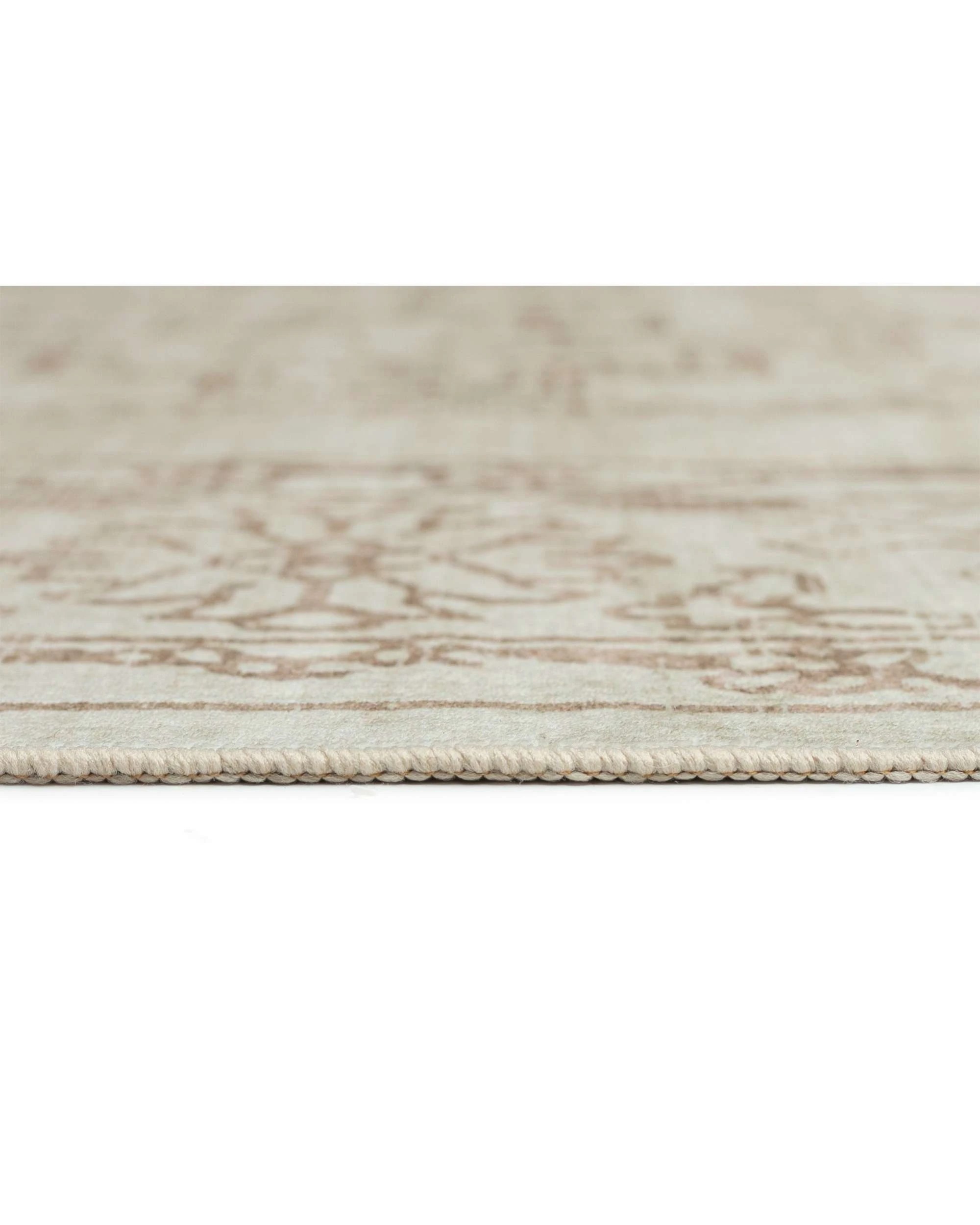 7 Loopsie Castile Traditional Floral Washable Rug-220cm x 150cm - Brown, 7 of 7