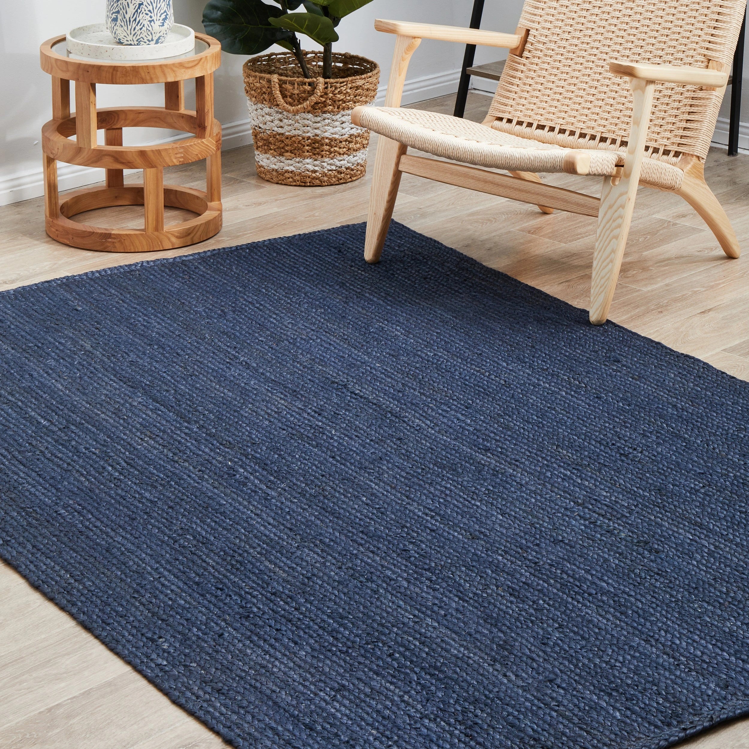 3 Common Ground Rugs Shoreline 280x190cm - Large Jute Rug - Blue, 3 of 10