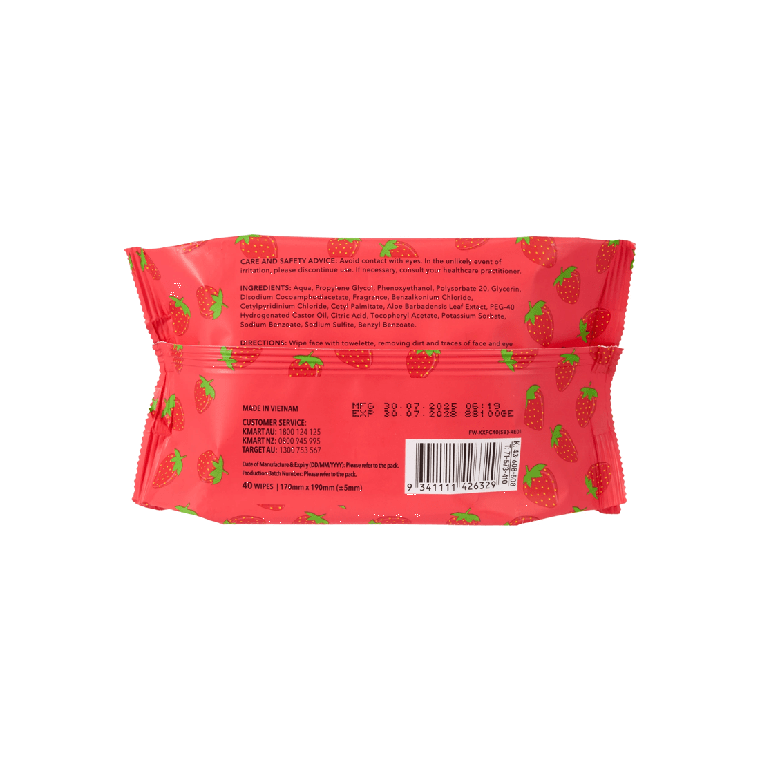3 OXX Skincare 40 Pack Biodegradable Facial Wipes - Strawberry, 3 of 3