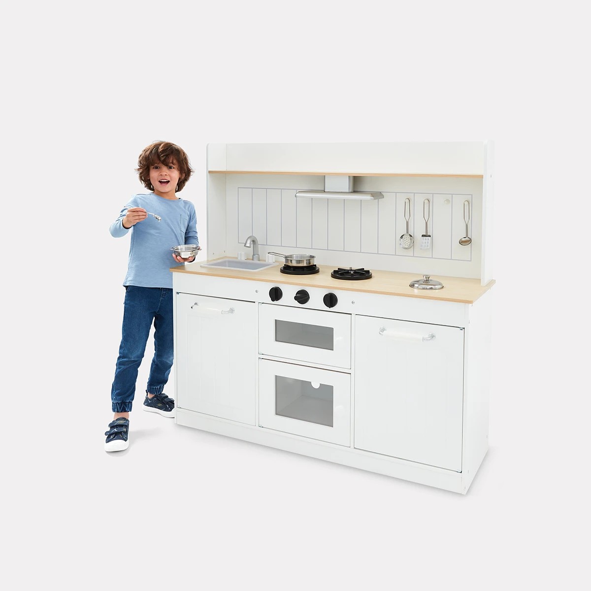 1 7 Piece Wooden Rustic Kitchen Playset, 1 of 10