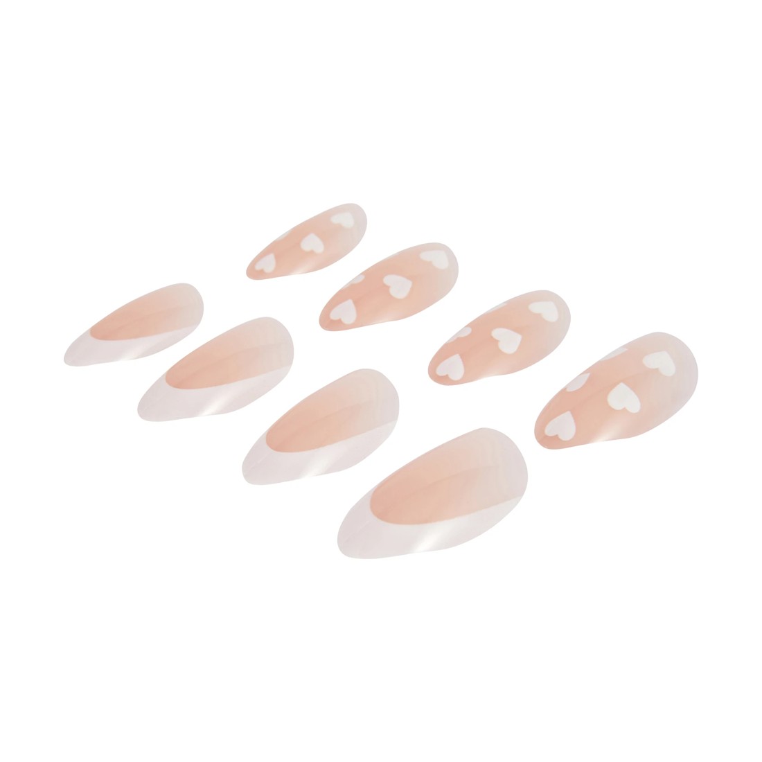 4 OXX Cosmetics 24 Pack Artificial Nails with Adhesive - Almond Shape, French Tip and Hearts, 4 of 5