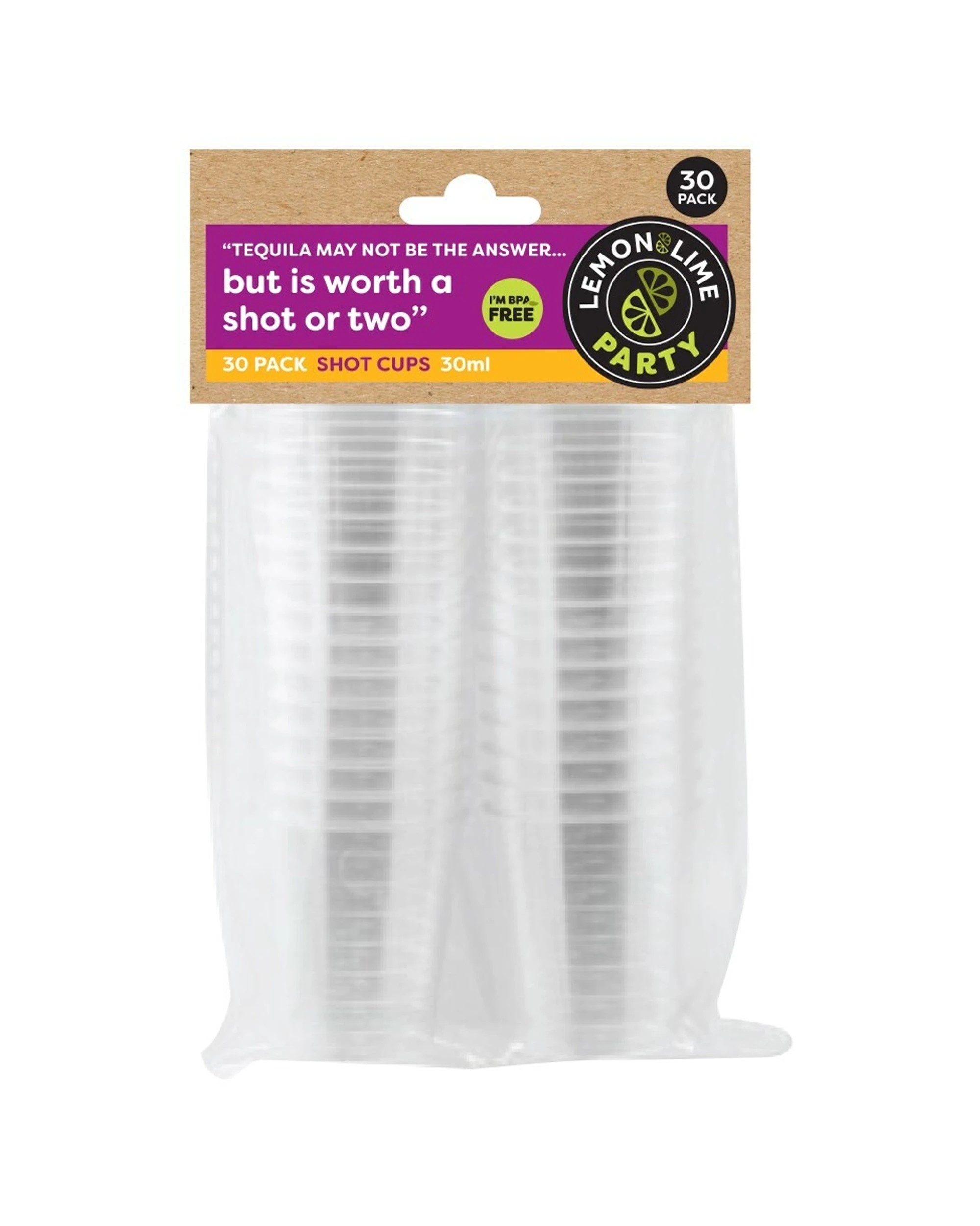2 Lemon & Lime 6PK 30PK 30ml Reusable Shot Cups BPA Free Durable Set - Clear, 2 of 2