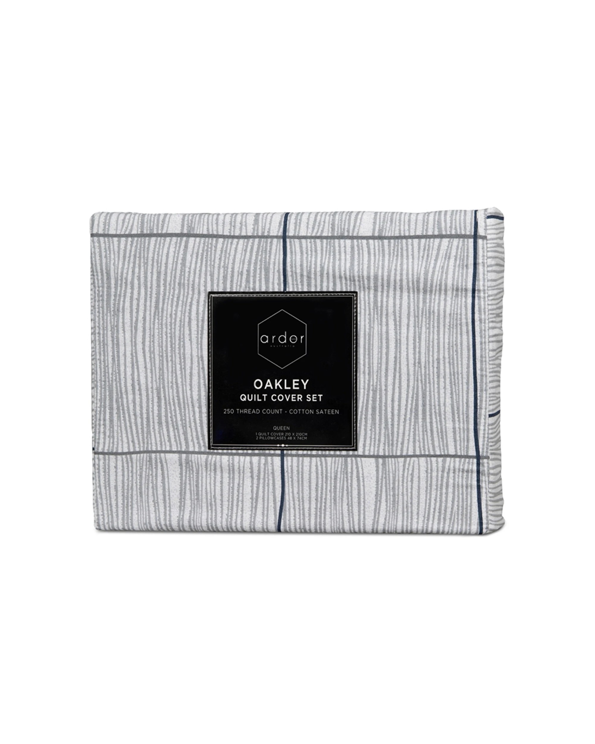 3 Ardor Oakley King Quilt Cover Set - Cotton Bedding - Modern Bed Cover.
 - King Bed, 3 of 3