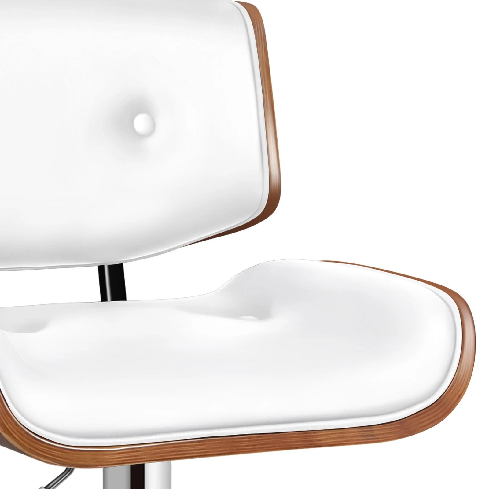 7 Alfordson 1x Bar Stool Kitchen Swivel Wooden  Chair Leather Odette - White, 7 of 10