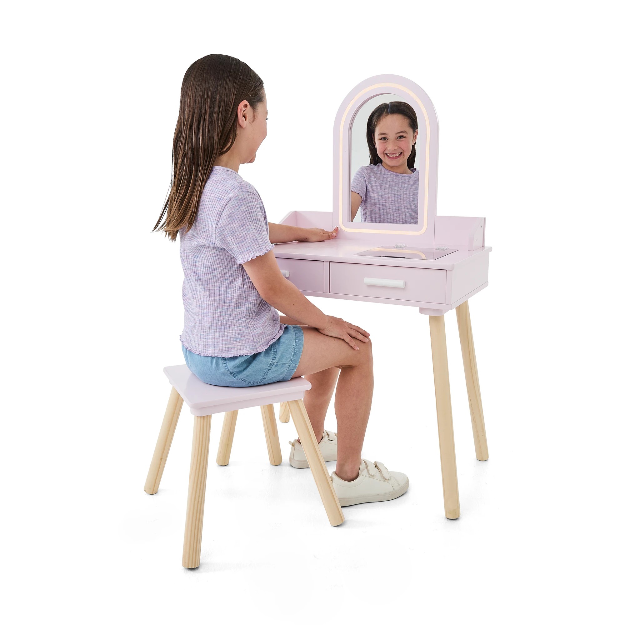 3 Wooden Deluxe Light Up Vanity, 3 of 11