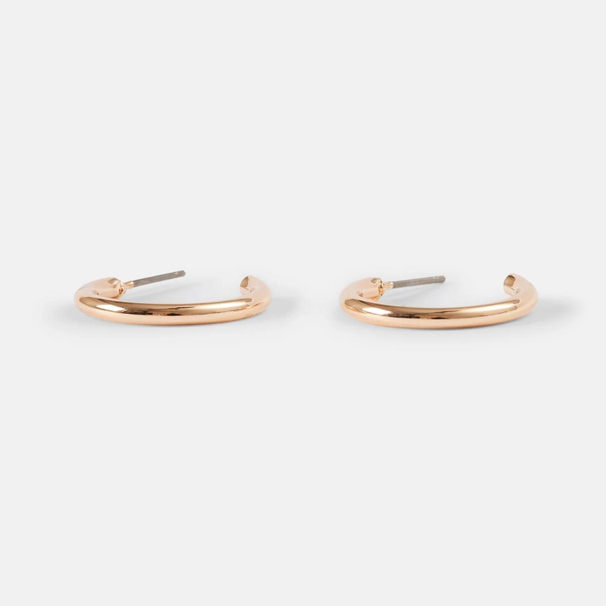 6 6 Pack Chunky Mini Hoop Earrings Gold, 6 of 9