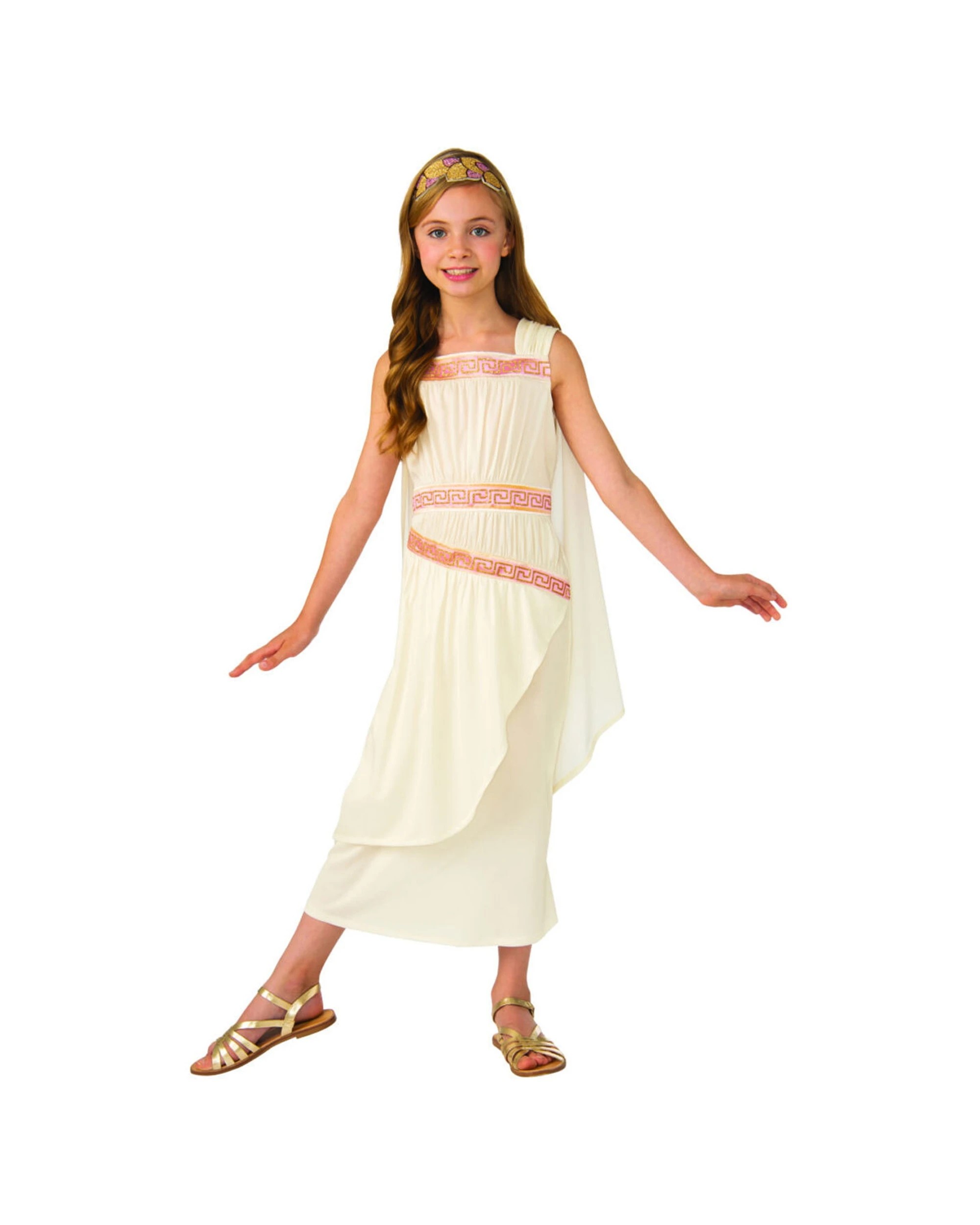 1 Rubies Roman Girl Dress Up Kids Party Costume Size M - Gold, 1 of 4