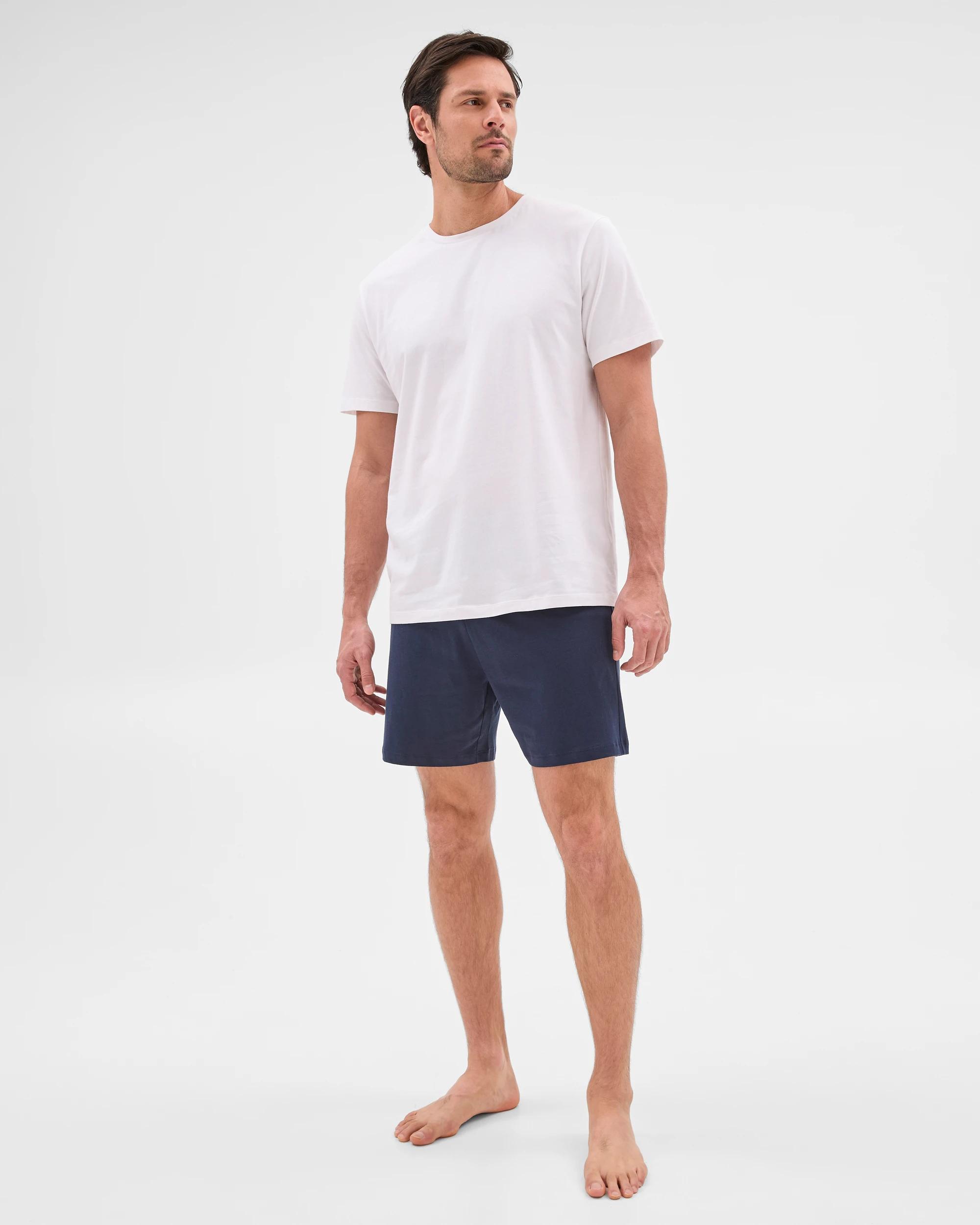 2 Mens Australian Cotton Jersey Sleep Shorts - Maxx NAVY BLUE, 2 of 6