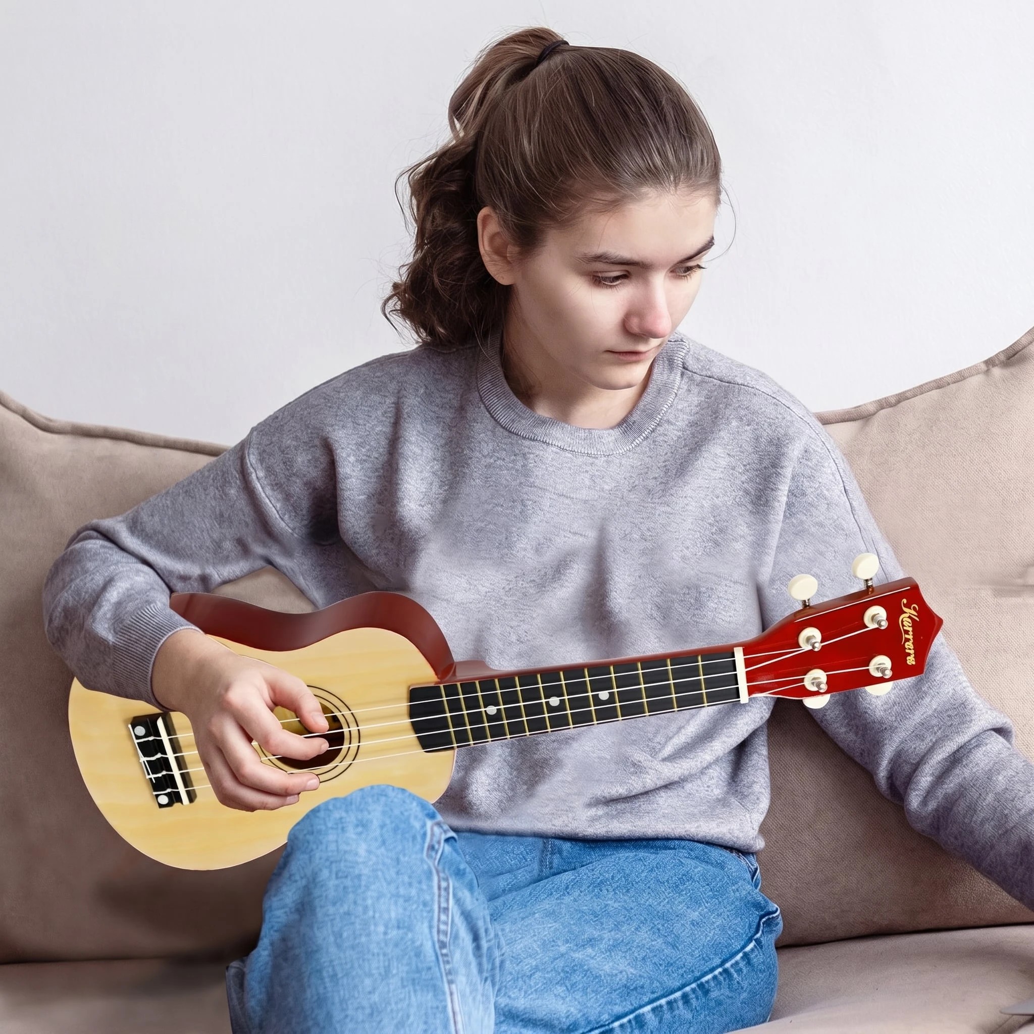 7 Karrera 21in Ukulele - Natural, 7 of 7
