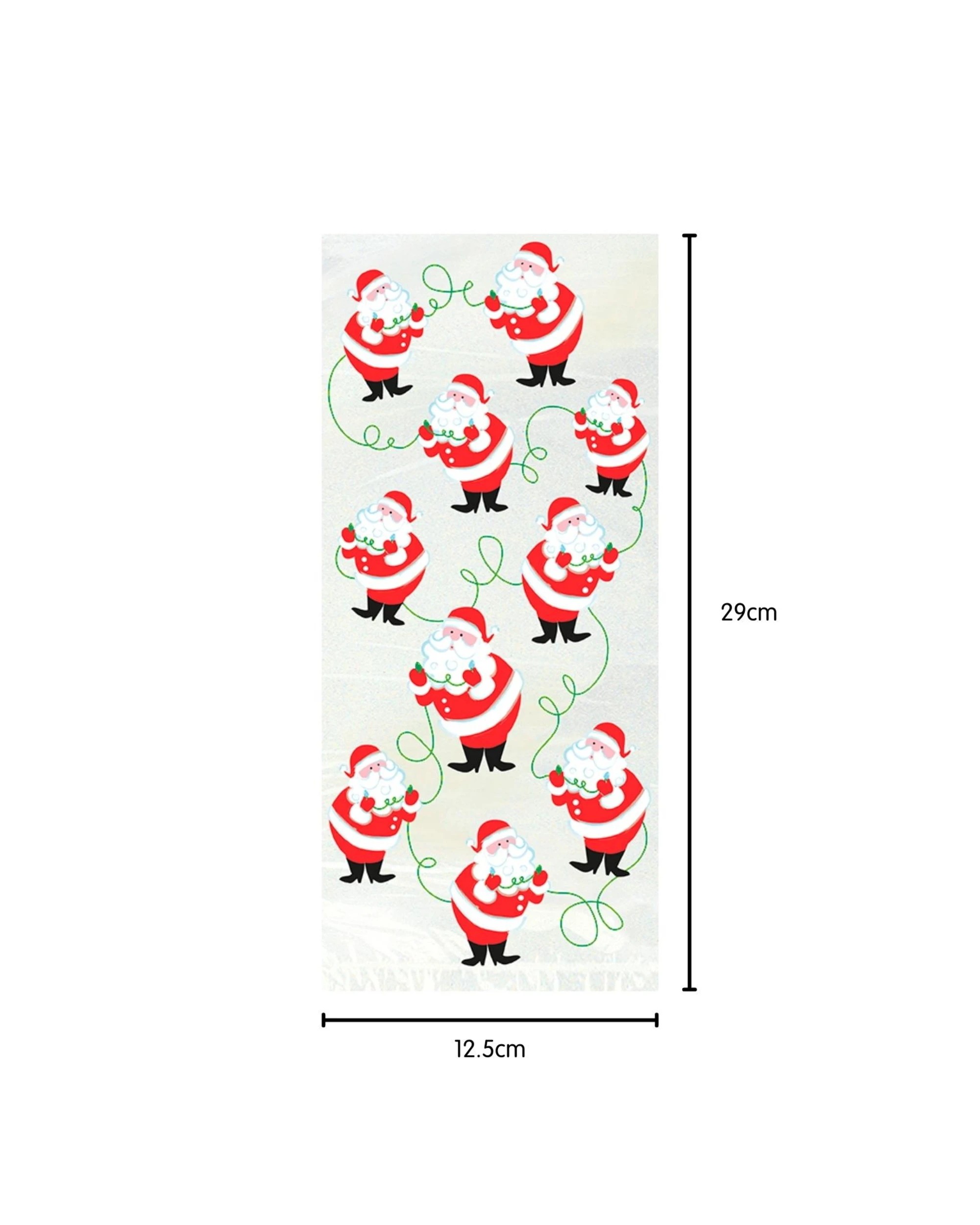 2 Unique Santa Plastic Treat Bags 29cm Pack of 20, 2 of 2