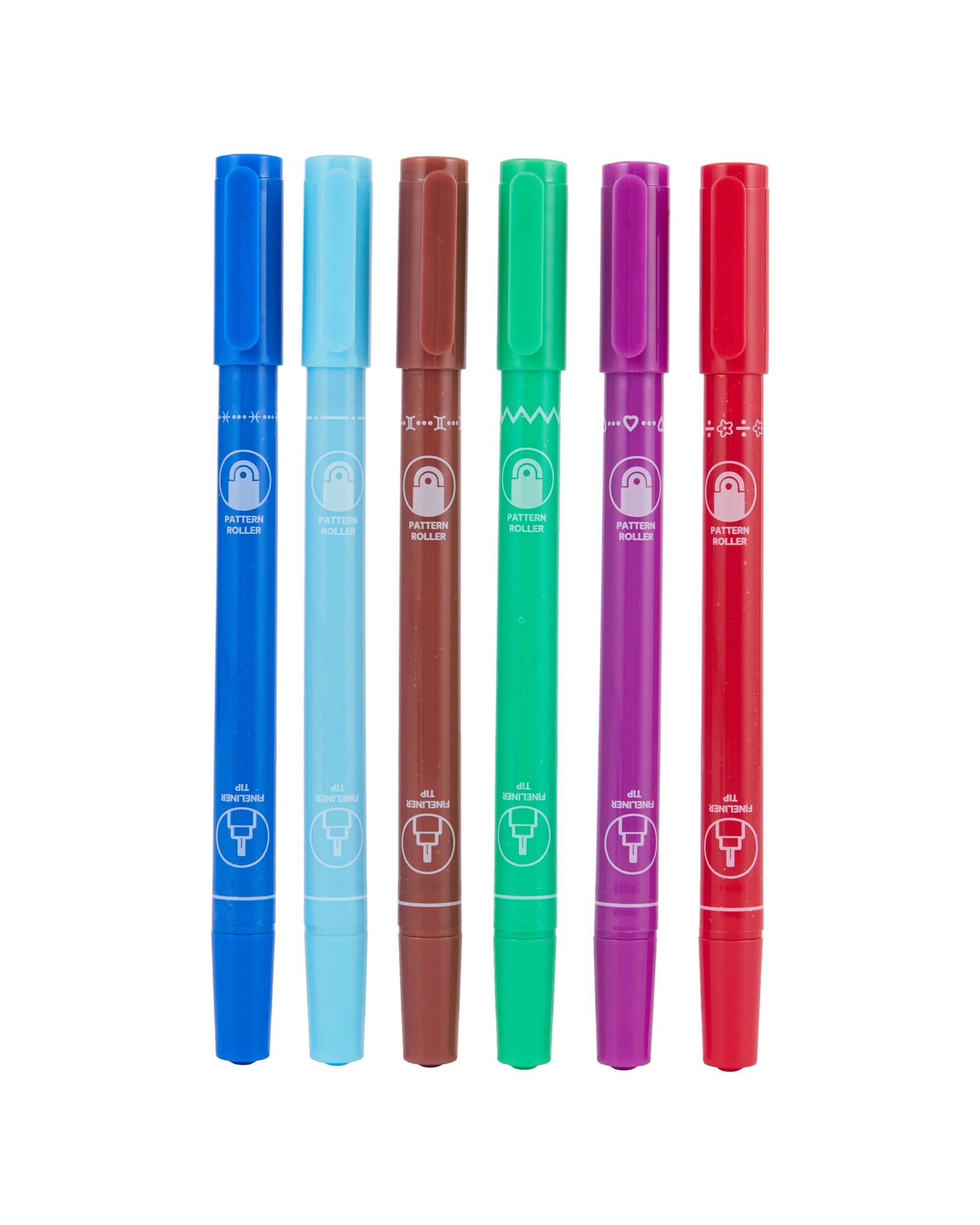 3 6 Pack Bullet Journal Dual-Tip Roller Pattern Pens, 3 of 8