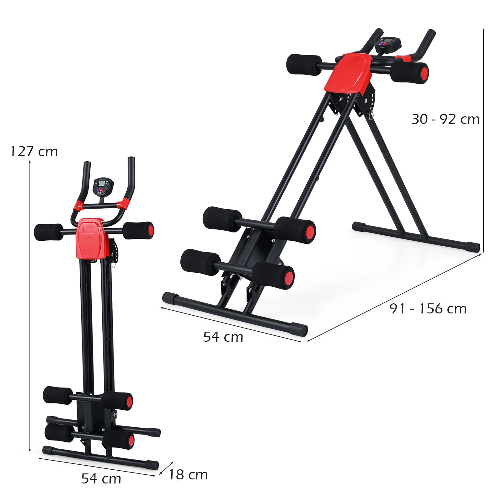 5 Costway Ab Workout Equipment Foldable Abdominal Trainer Ab Machine w/6 Inclined Angles & LCD Display, 5 of 5