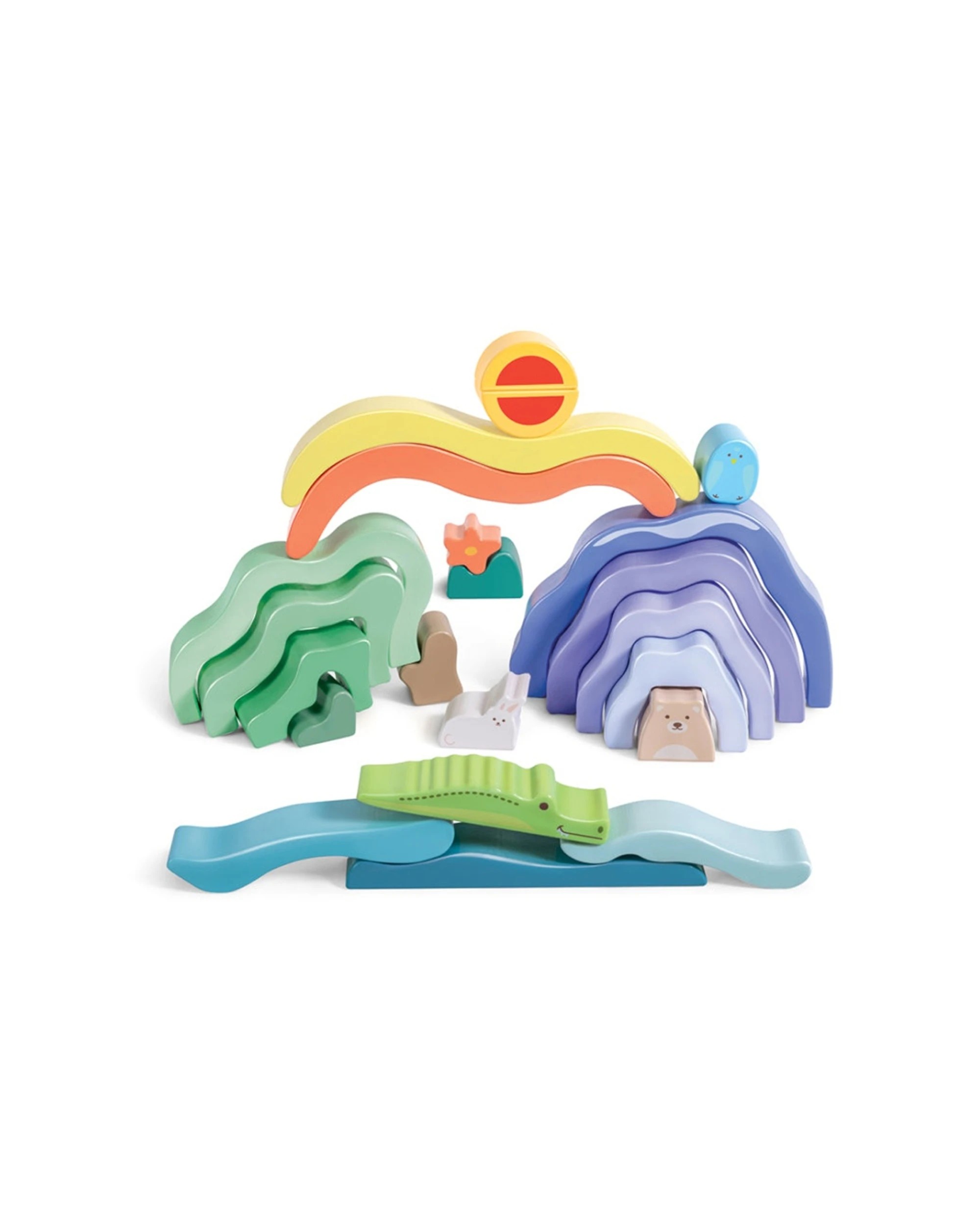 1 Hape Nature Scene Stacking Blocks For Kids And Toddlers - Multi, 1 of 3