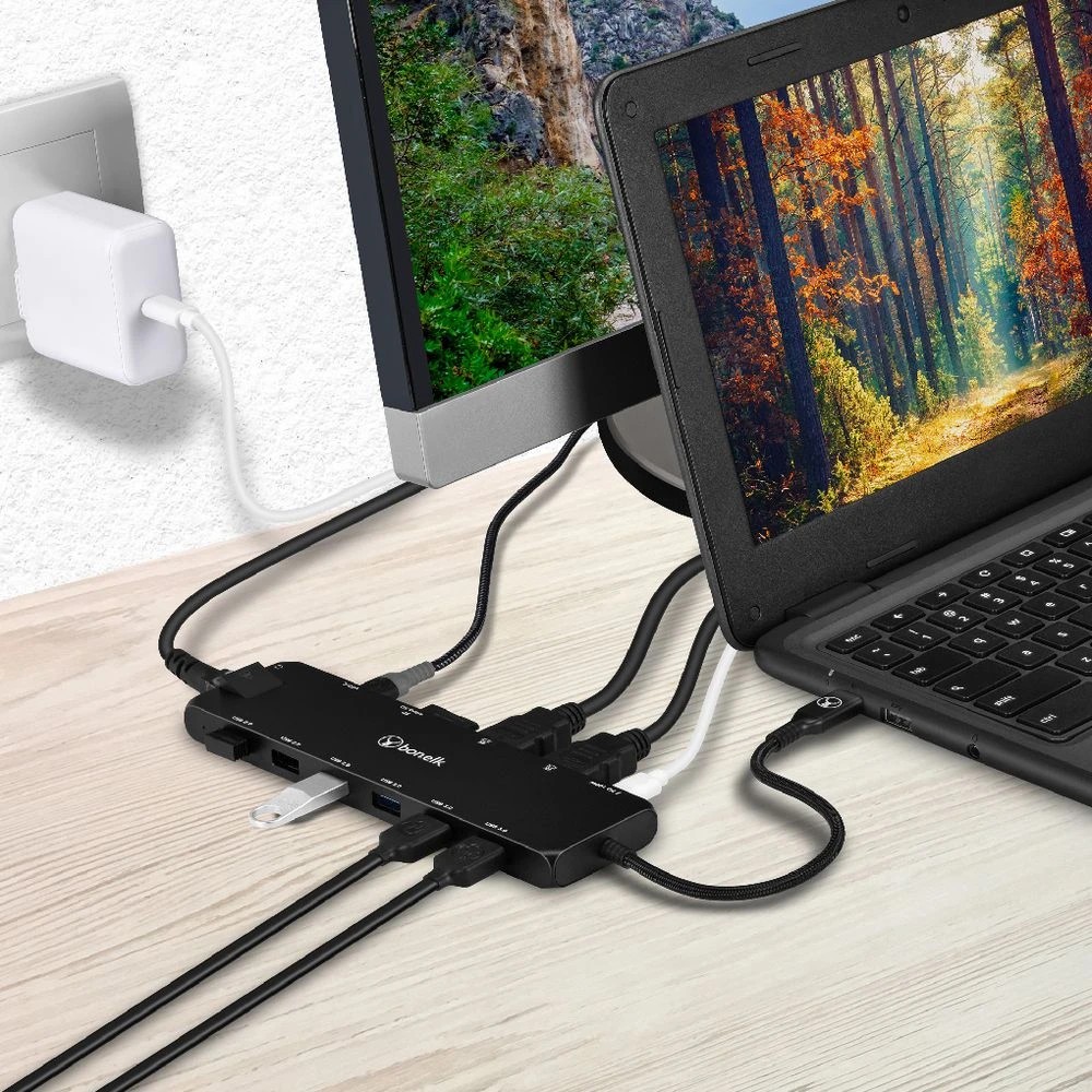 7 Bonelk Long-Life USB-C 14-in-1 Multiport Hub Black, 7 of 7