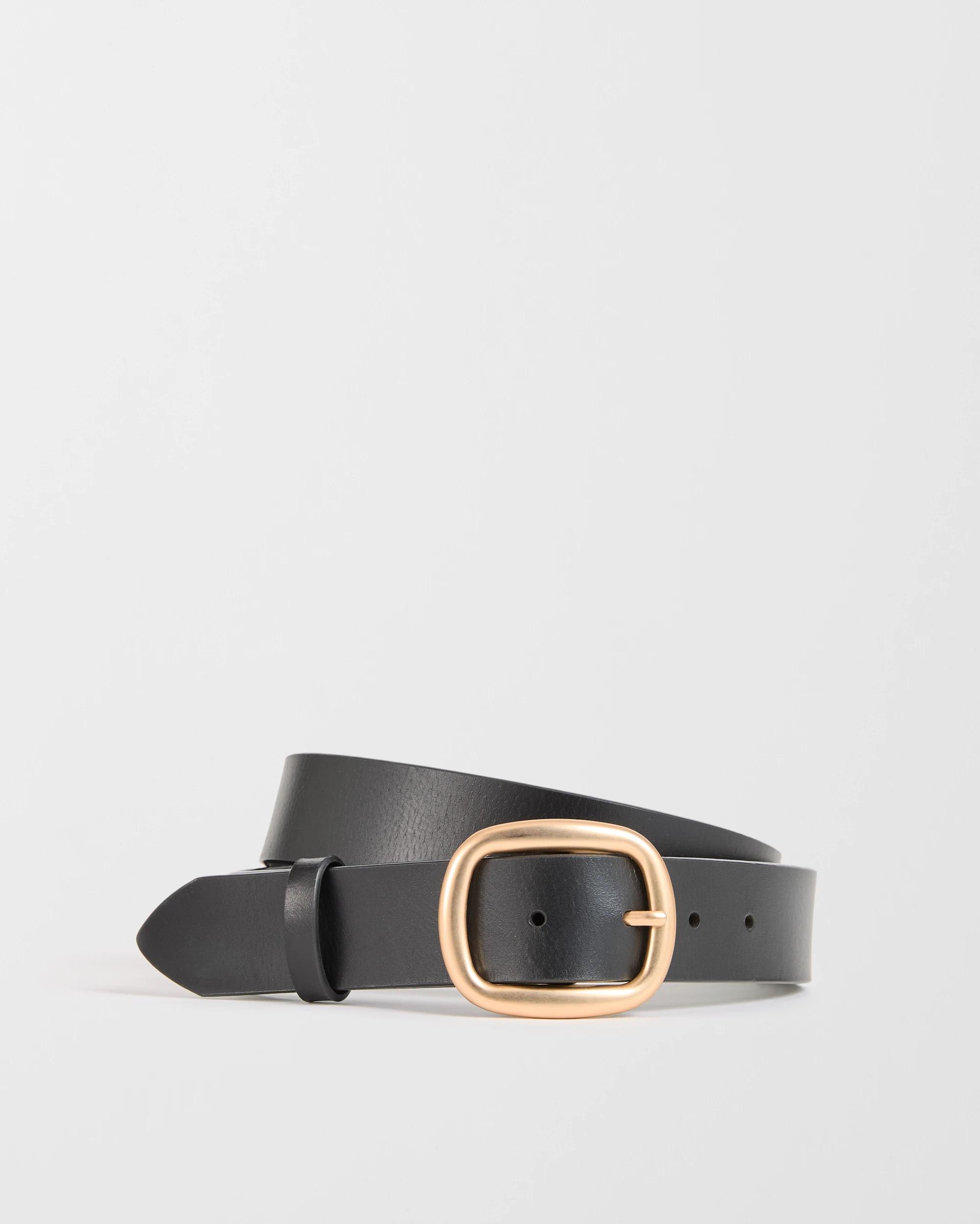 1 Target Woman Genuine Leather Jean Belt BLACK, 1 of 3