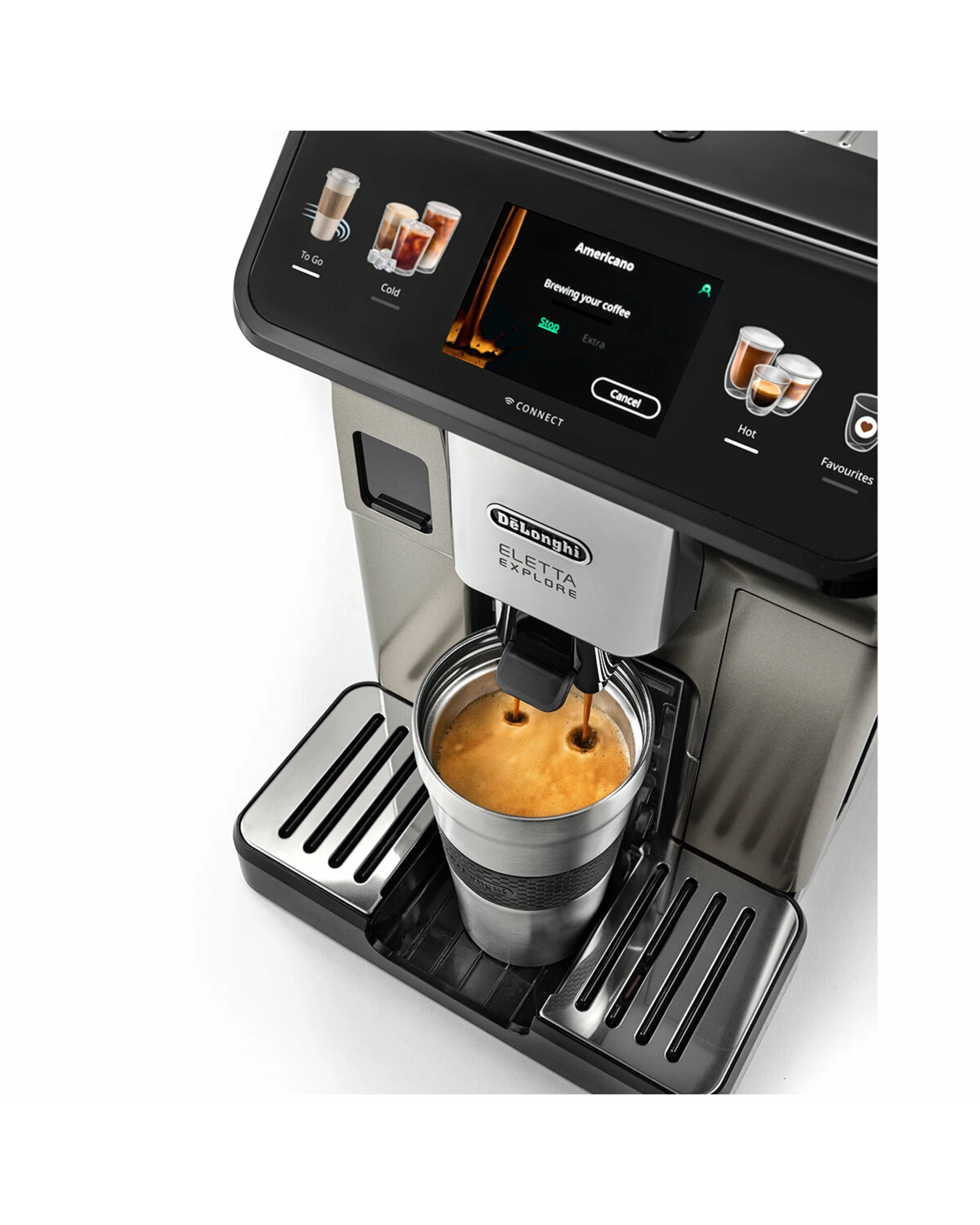 3 De'Longhi Eletta Explore Connect Fully Automatic Coffee Machine Titanium, 3 of 5