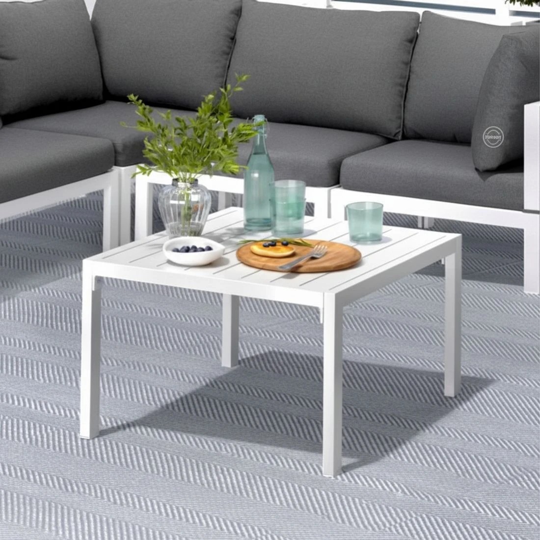 5 Gardeon 6PCS Outdoor Sofa Set Aluminium Table and Chairs Lounge Patio Furniture - White, 5 of 5