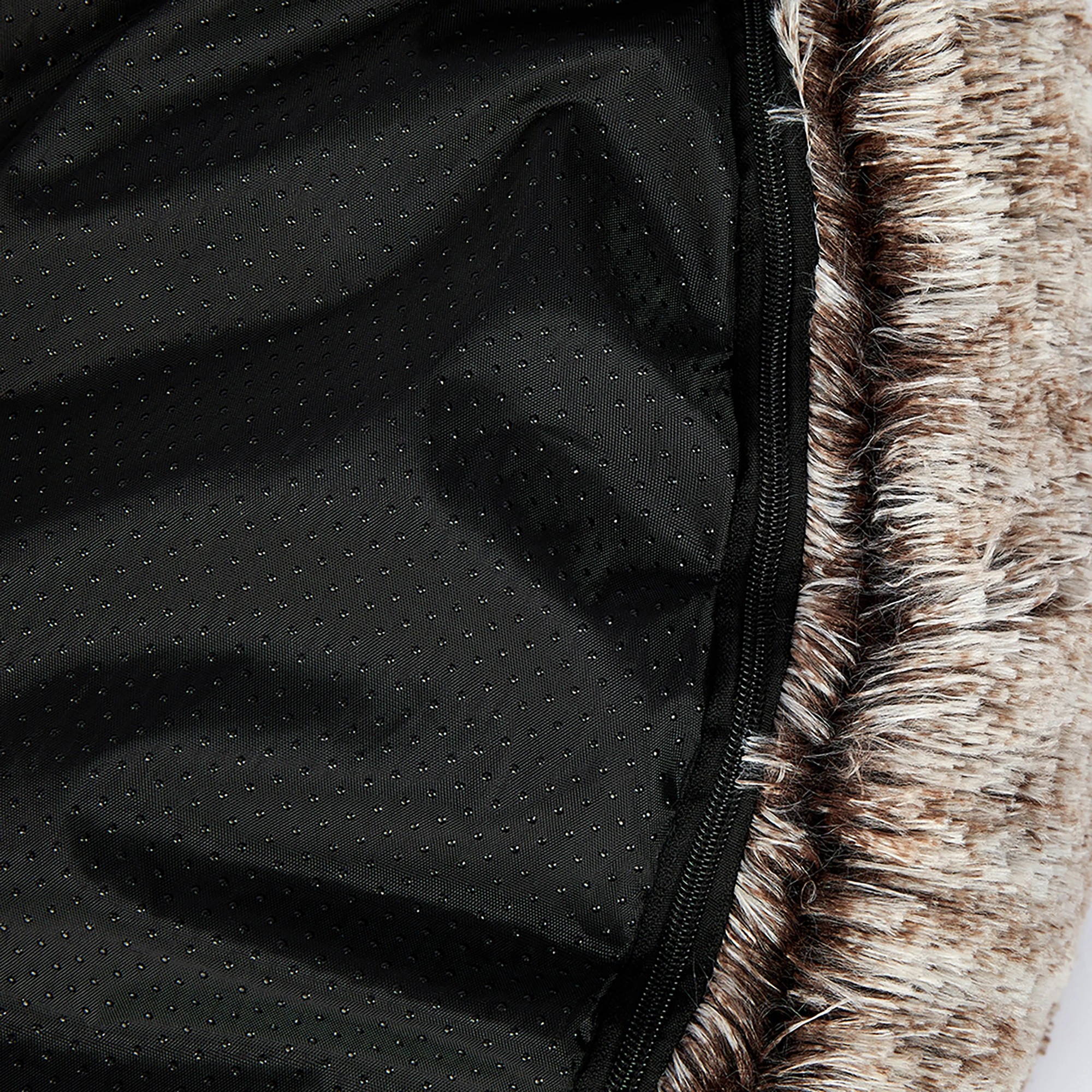 5 Pawz Pet Bed Cat Dog Donut Nest Calming Mat Soft Plush Kennel Brown Size XL, 5 of 7