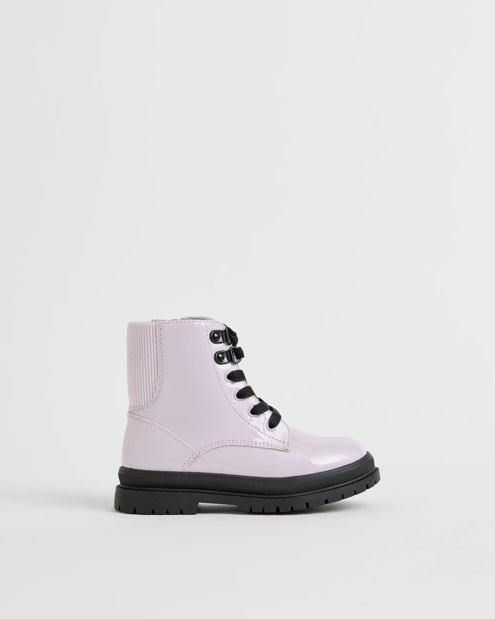 1 Target Kids Younger/Older Girls Lace Up Boots LILAC, 1 of 7