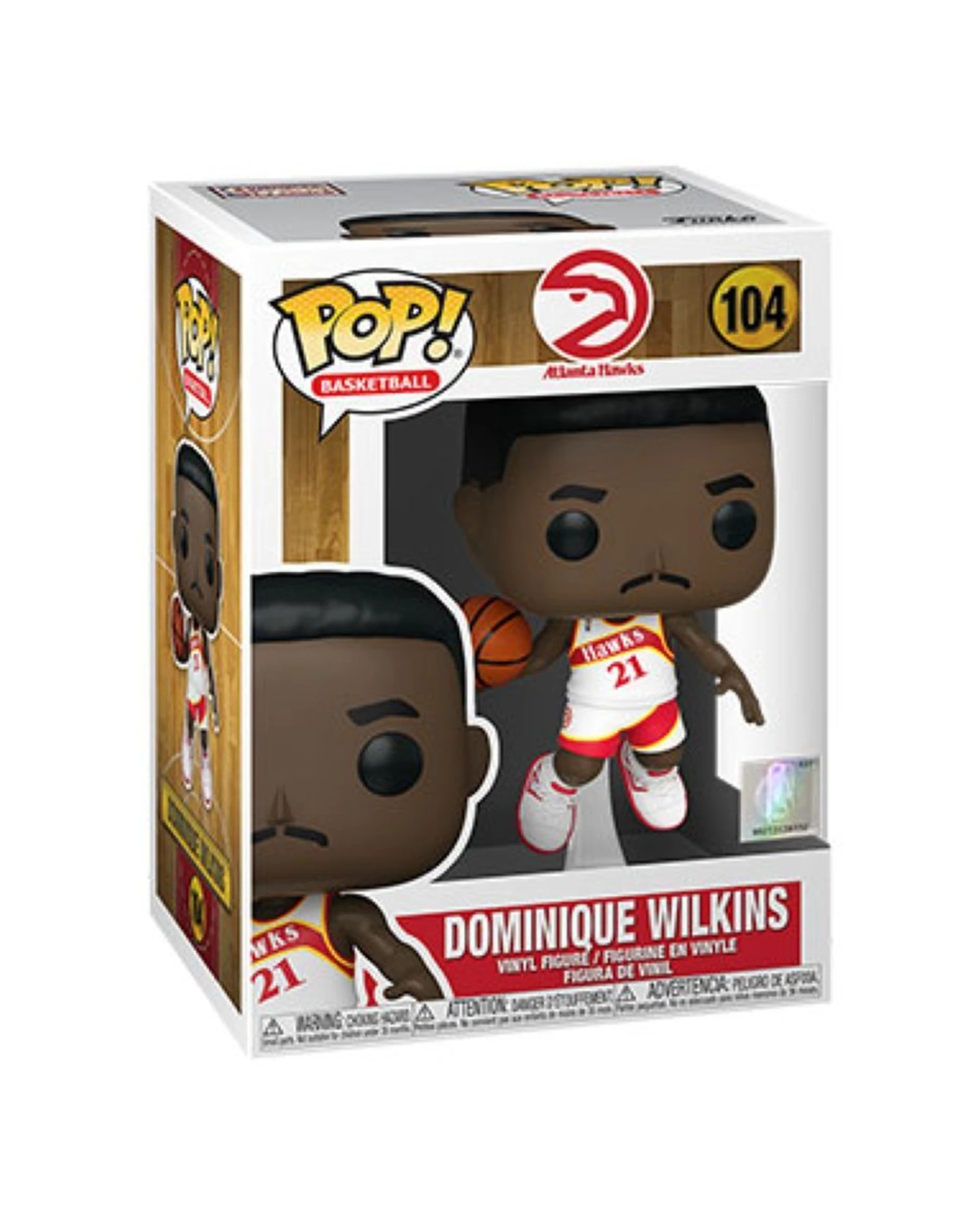 2 Pop NBA Legends Dominique Wilkins Hawks Home Pop Pop Vinyl Figures 10cm - Multi, 2 of 3