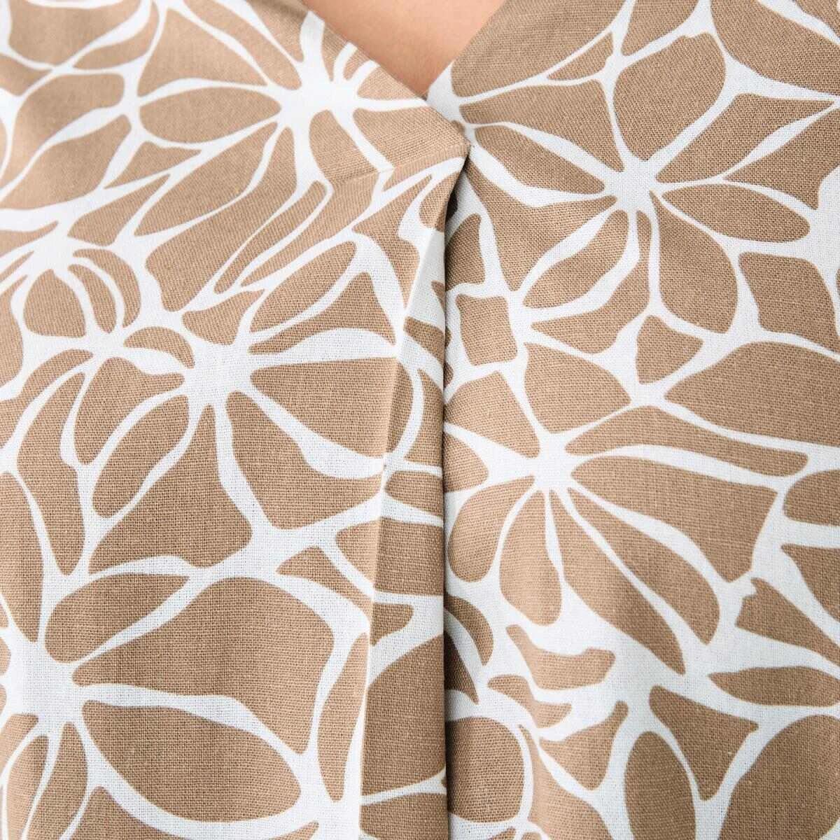 5 Curve Short Sleeve Woven Top BROKEN FLORAL DUNE BEIGE, 5 of 5