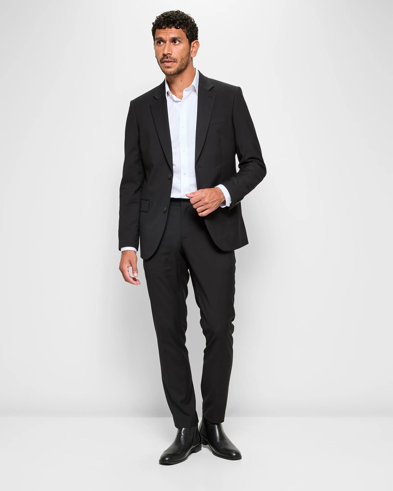 2 Tailored Fit Suit Jacket - Preview BLACK, 2 of 5
