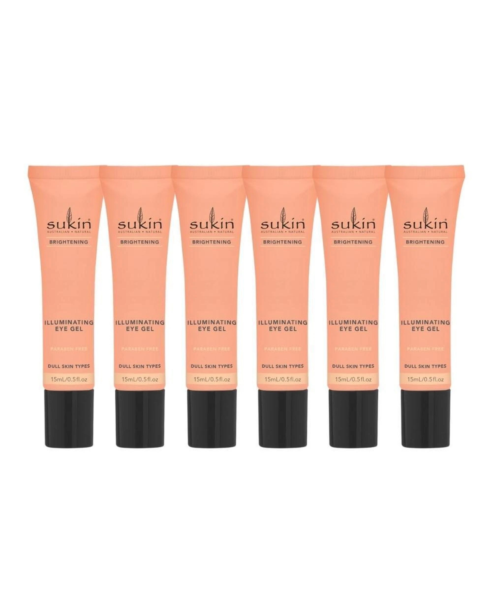 1 6 x Sukin Brightening Illuminating Eye Gel 15mL, 1 of 2