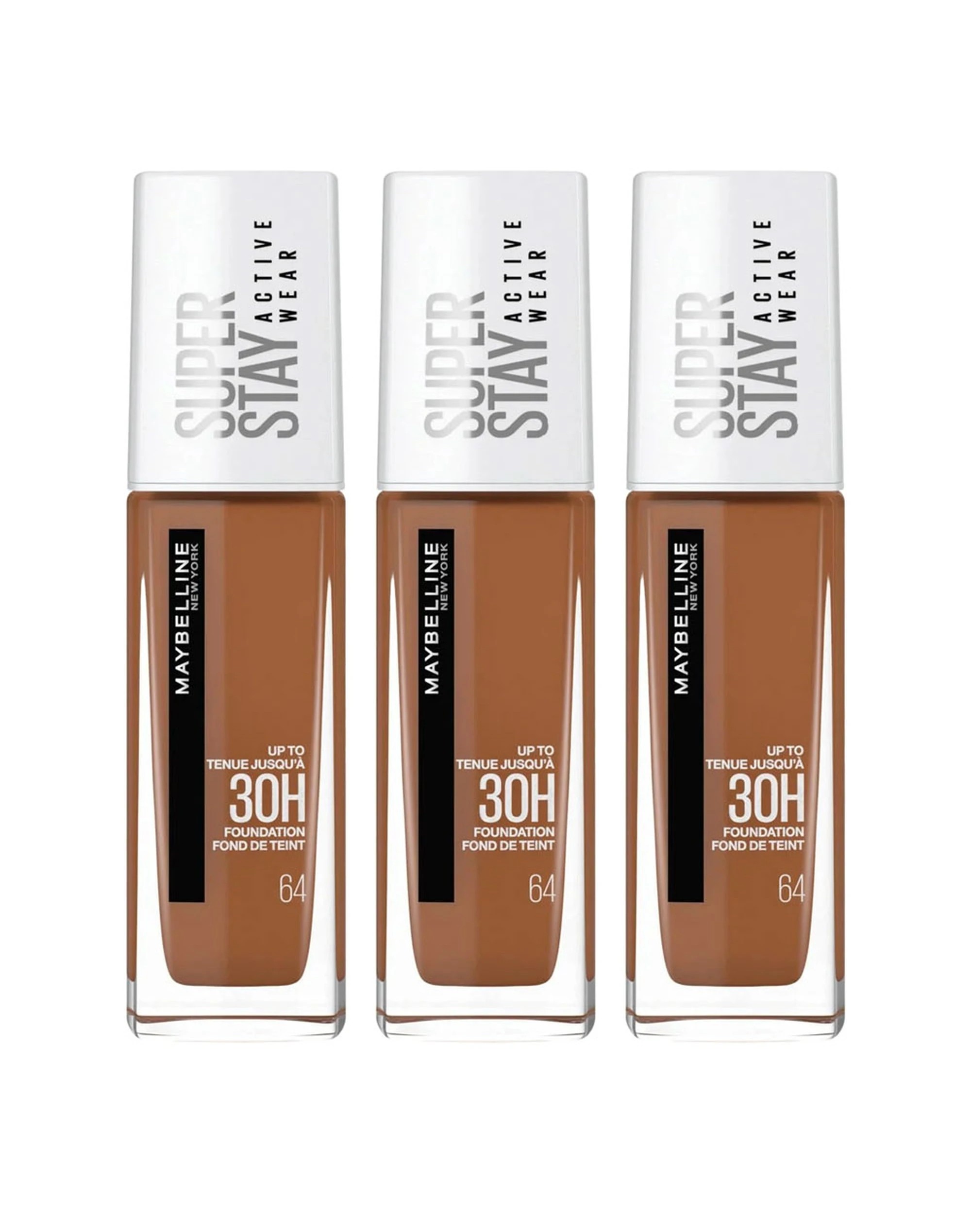 1 Maybelline Super Stay 30h Active Wear Foundation 30ml 64 Chestnut - 3 Pack, 1 of 1