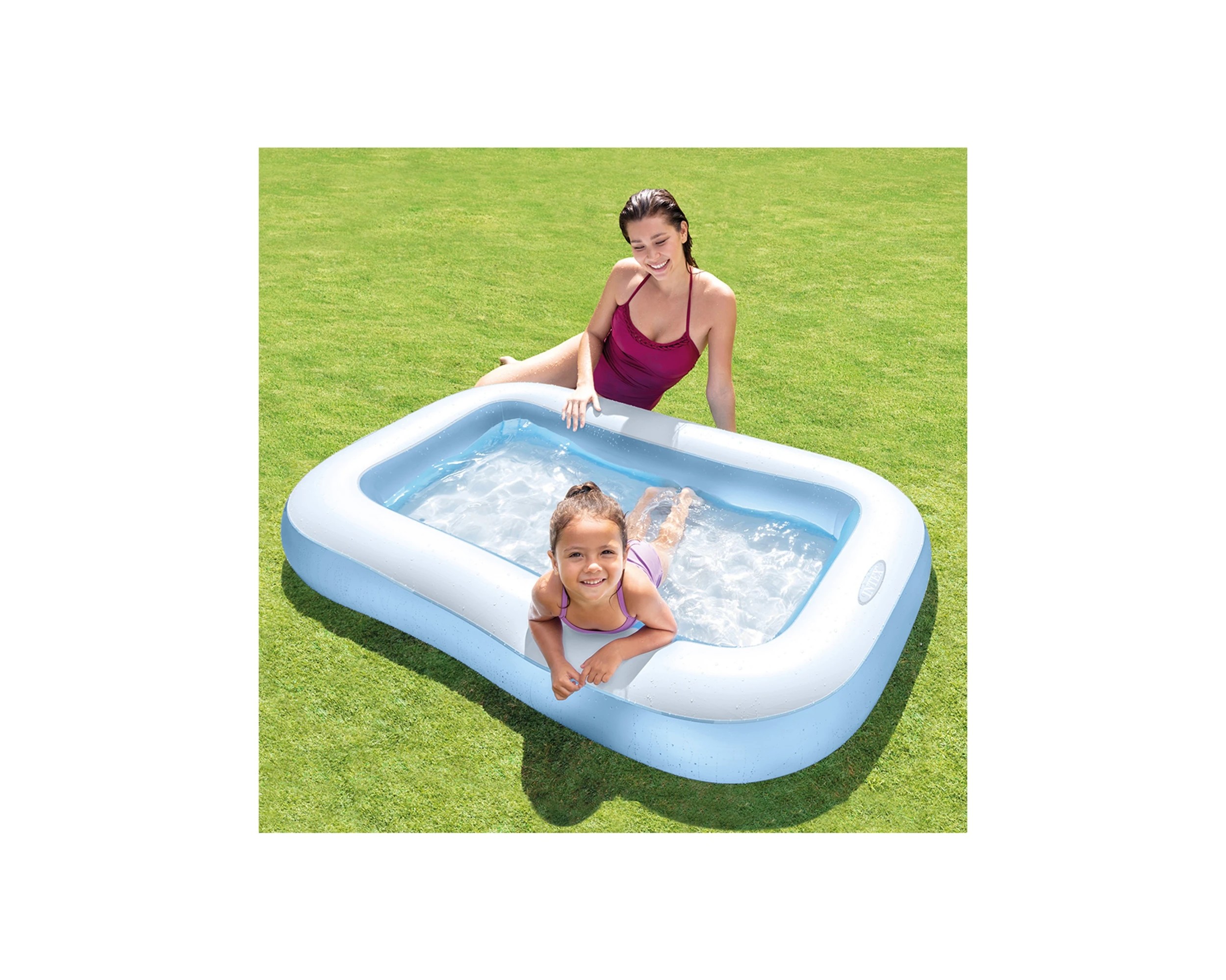 2 INTEX Childrens Inflatable Pool Vinyl 166cm Rectangular 102L Repair Patch - Blue, 2 of 2