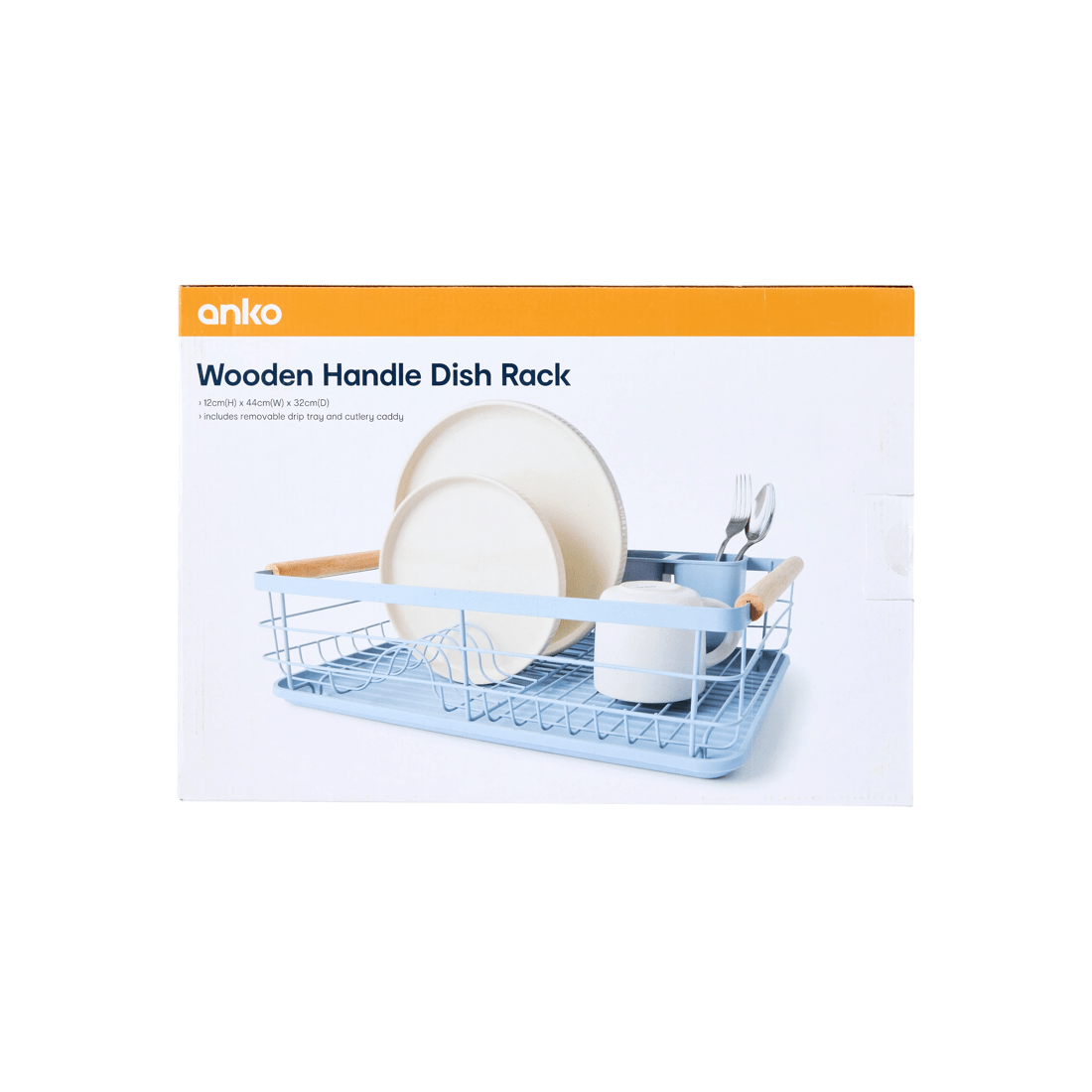 10 Blue Wooden Handle Dish Rack, 10 of 10