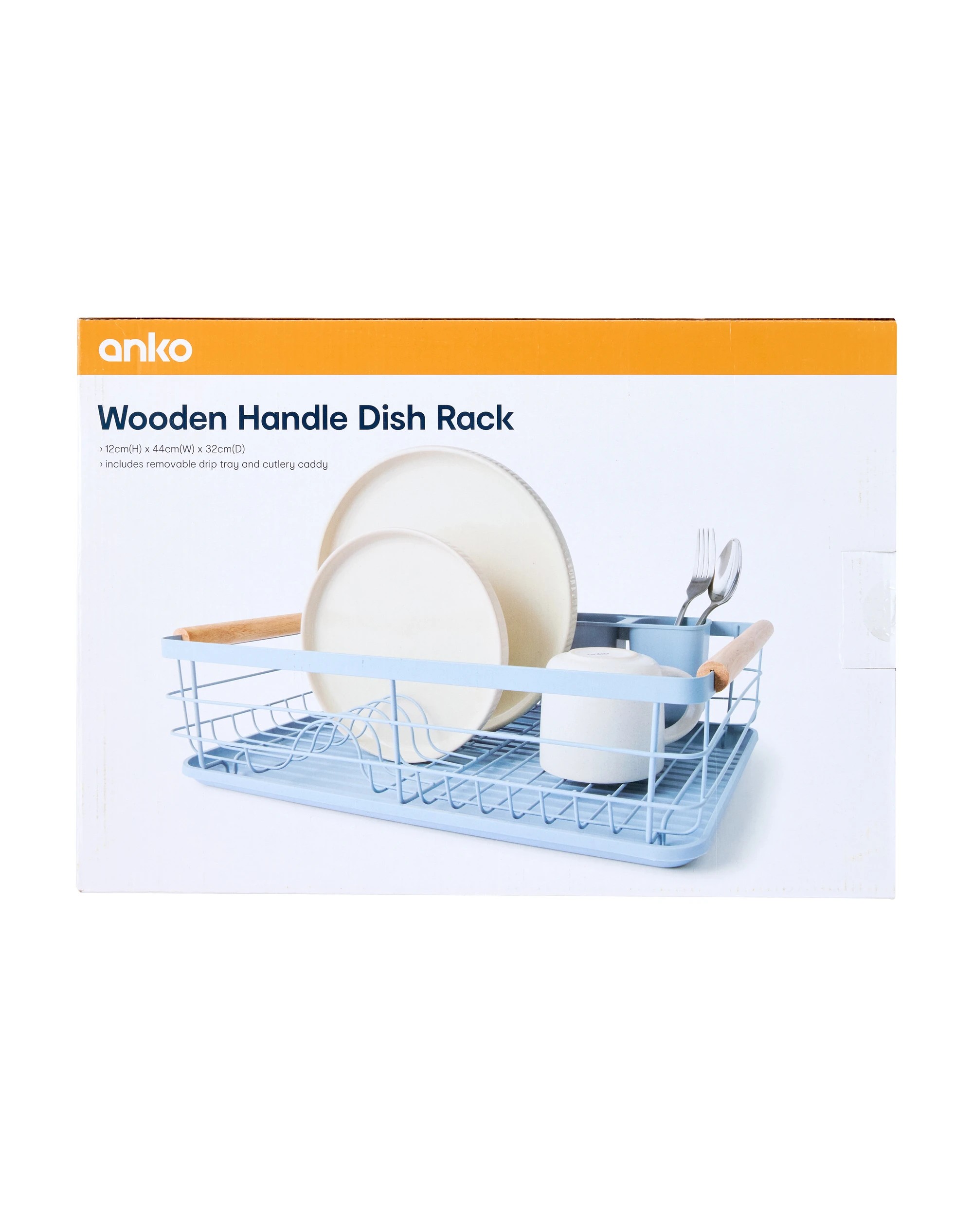 10 Blue Wooden Handle Dish Rack, 10 of 10