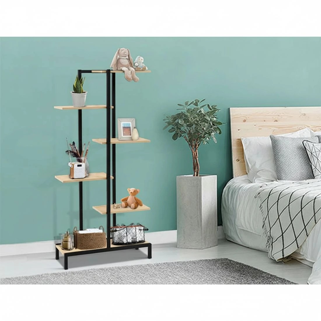 6 Artiss Plant Stand 6 Tier Metal Zigzag Flower Pot Shelf - Multi, 6 of 6