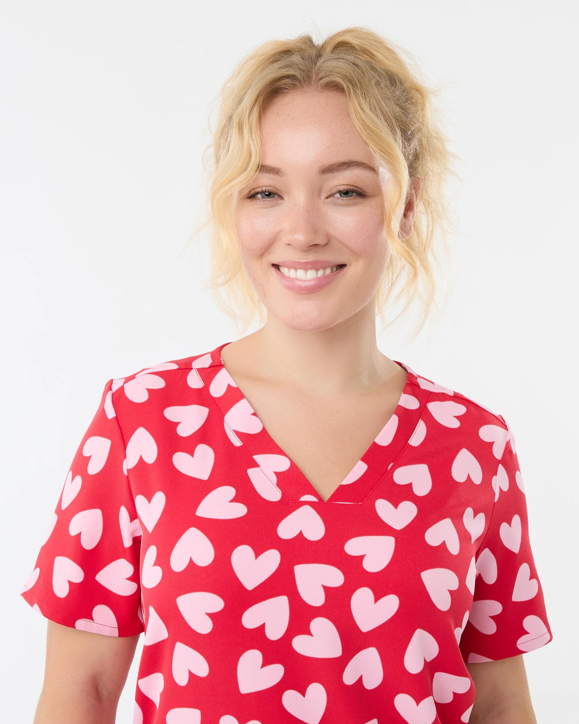 7 Scrub Top Red Hearts, 7 of 10